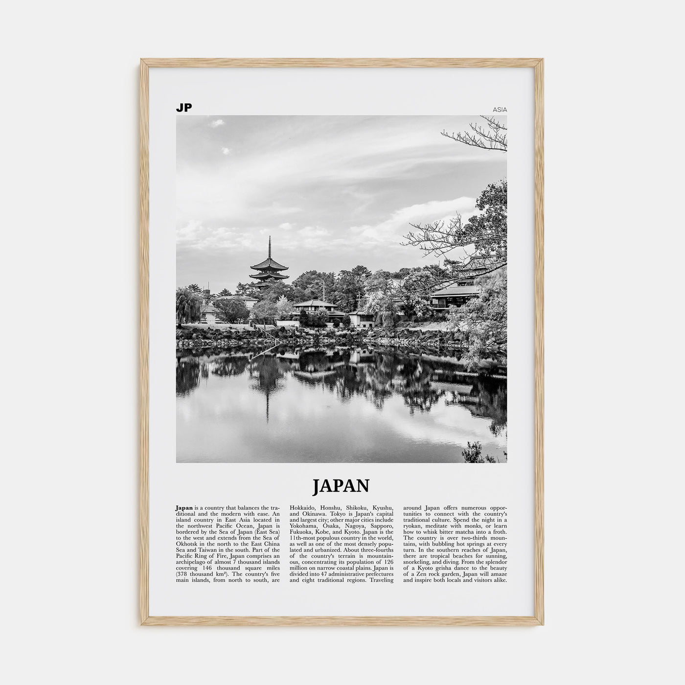 Japan Travel B&W No 2 Poster