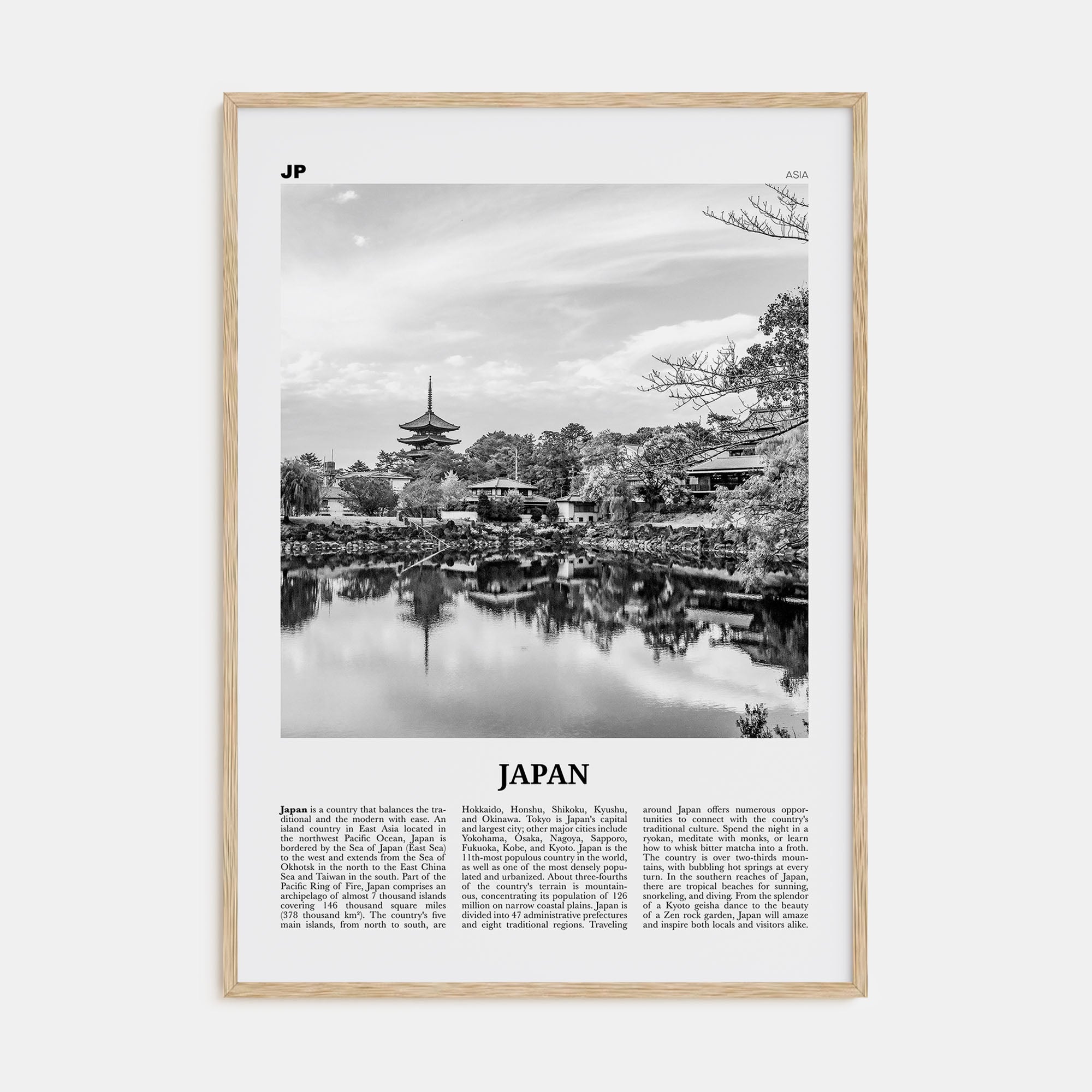Japan Travel B&W No 2 Poster
