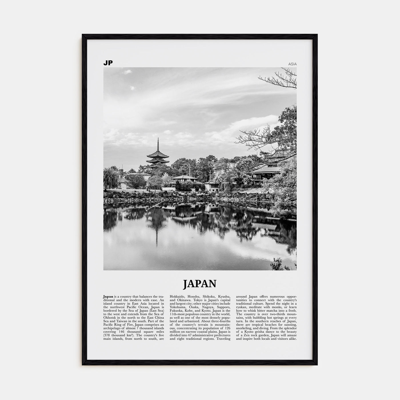 Japan Travel B&W No 2 Poster