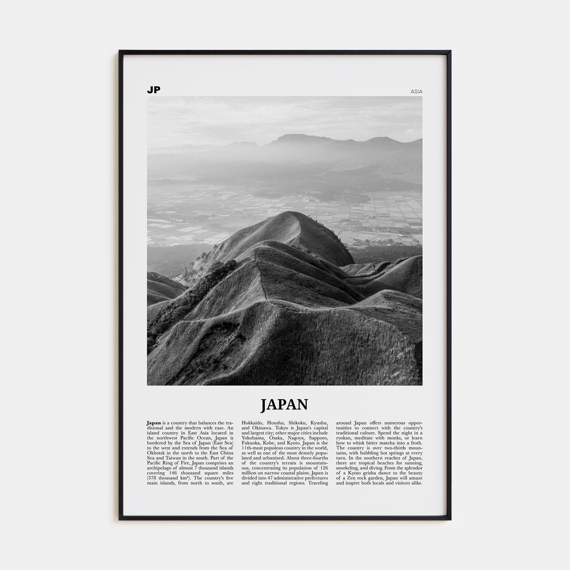 Japan Travel B&W No 3 Poster
