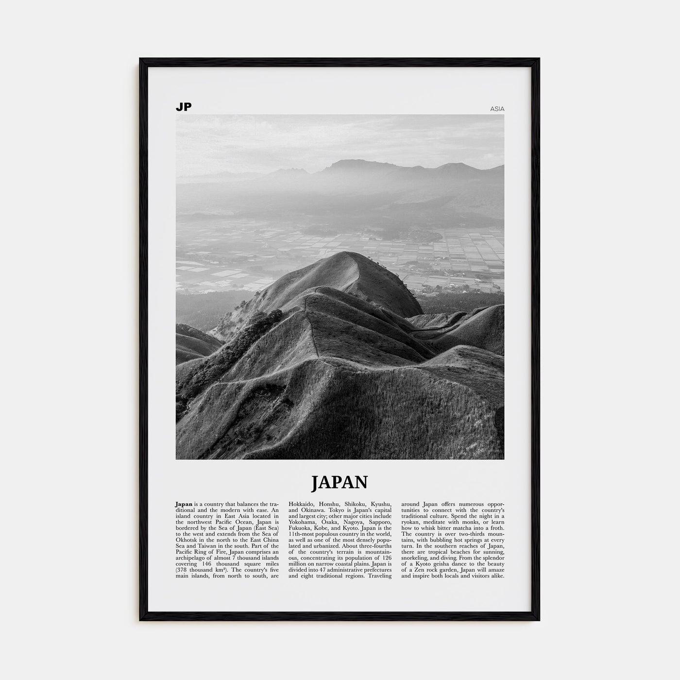 Japan Travel B&W No 3 Poster