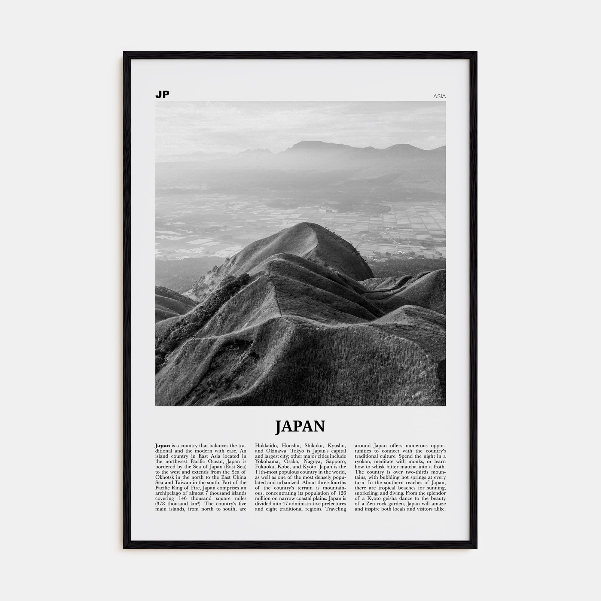 Japan Travel B&W No 3 Poster
