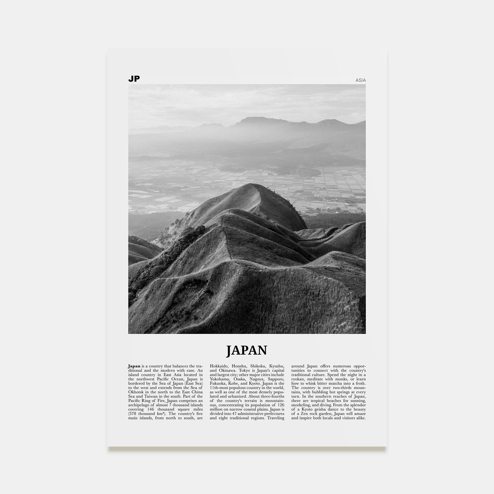 Japan Travel B&W No 3 Poster