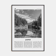 Jasper National Park Travel B&W Poster