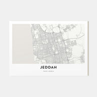 Jeddah Map Landscape Poster