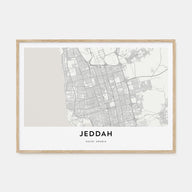 Jeddah Map Landscape Poster