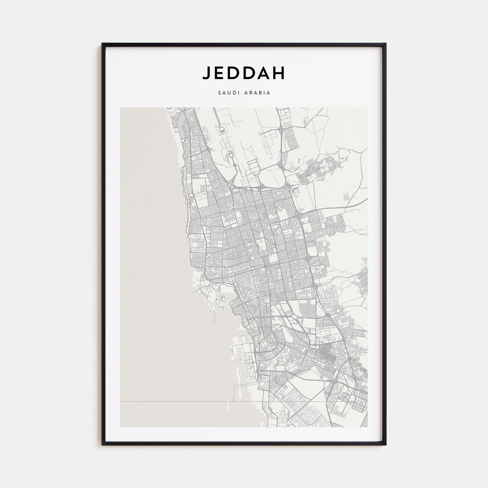 Jeddah Map Portrait Poster