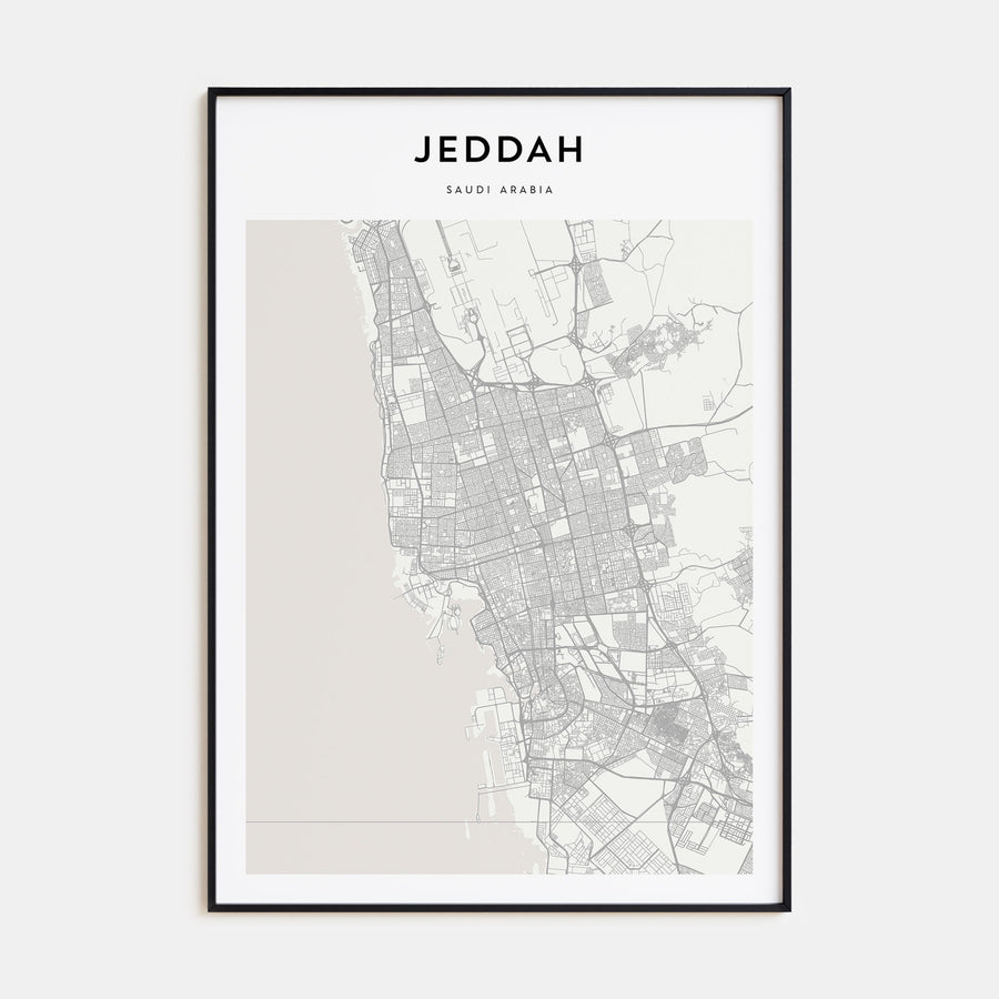 Jeddah Map Portrait Poster