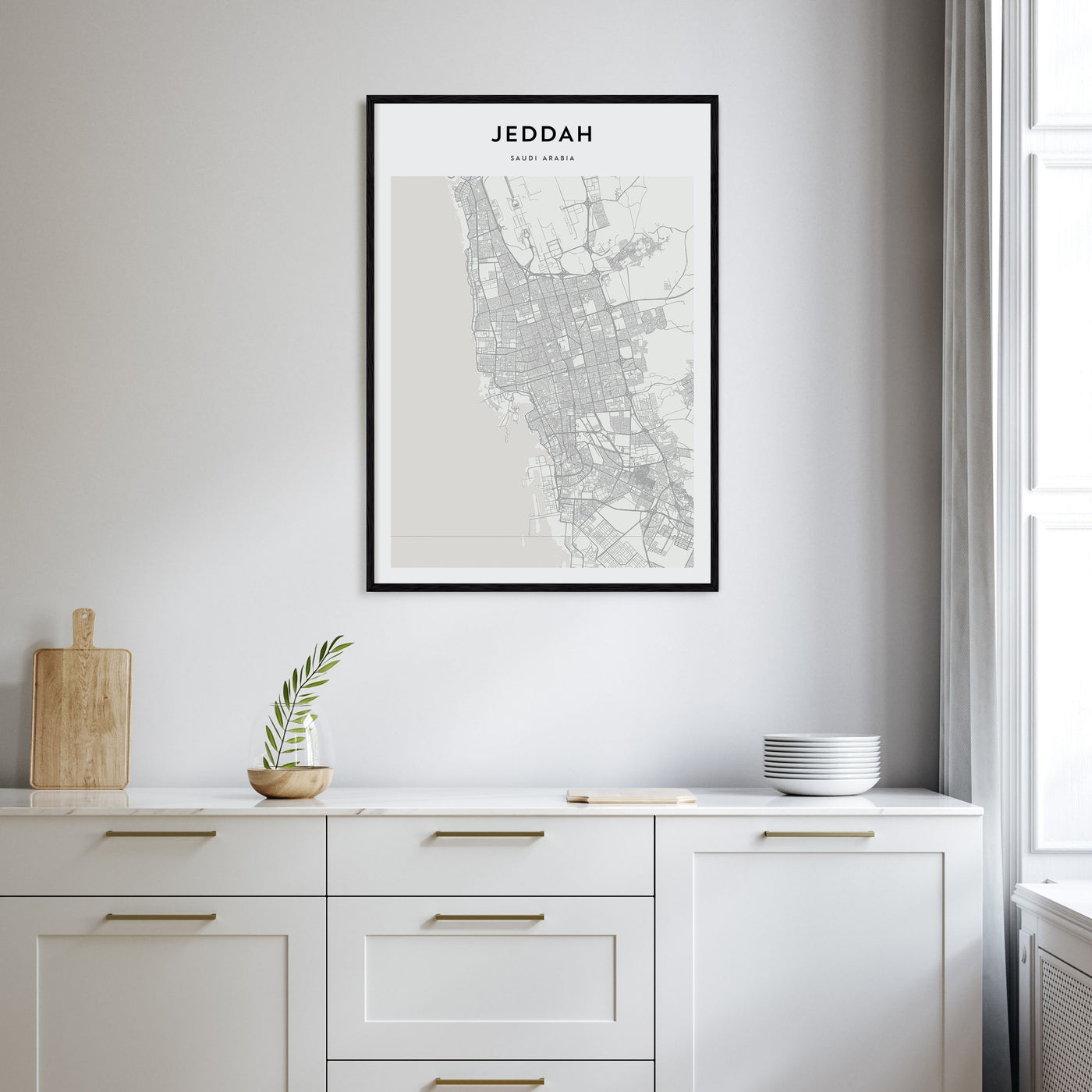 Jeddah Map Portrait Poster