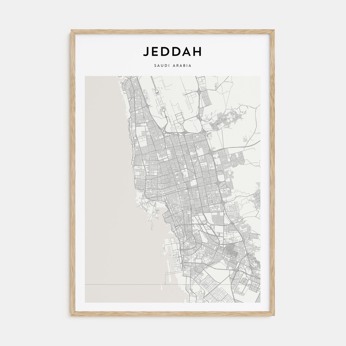 Jeddah Map Portrait Poster