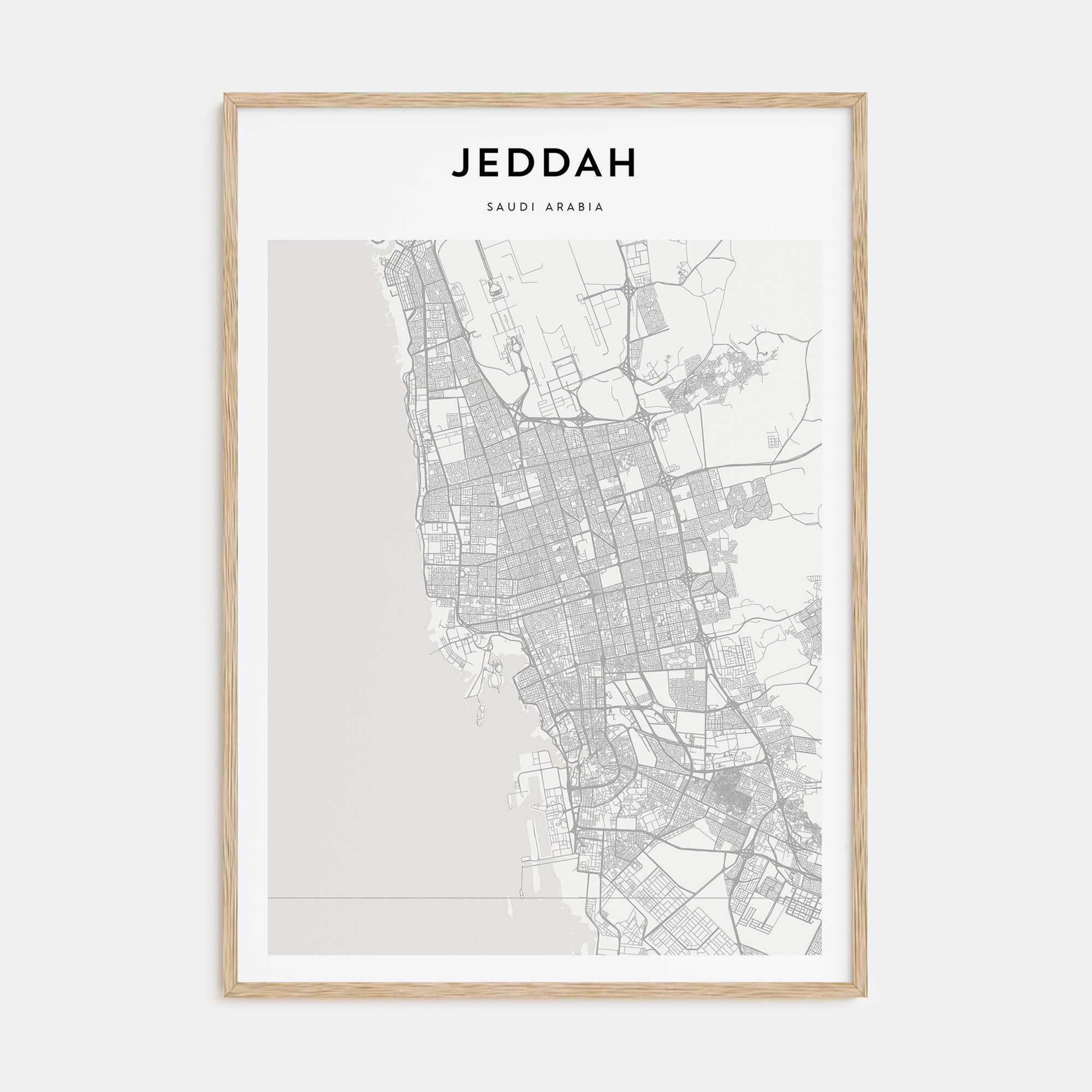 Jeddah Map Portrait Poster