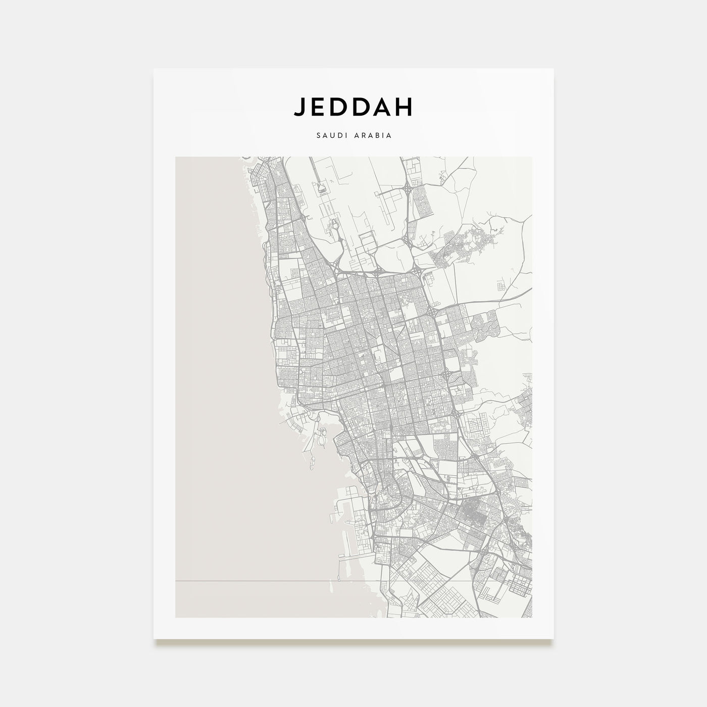 Jeddah Map Portrait Poster