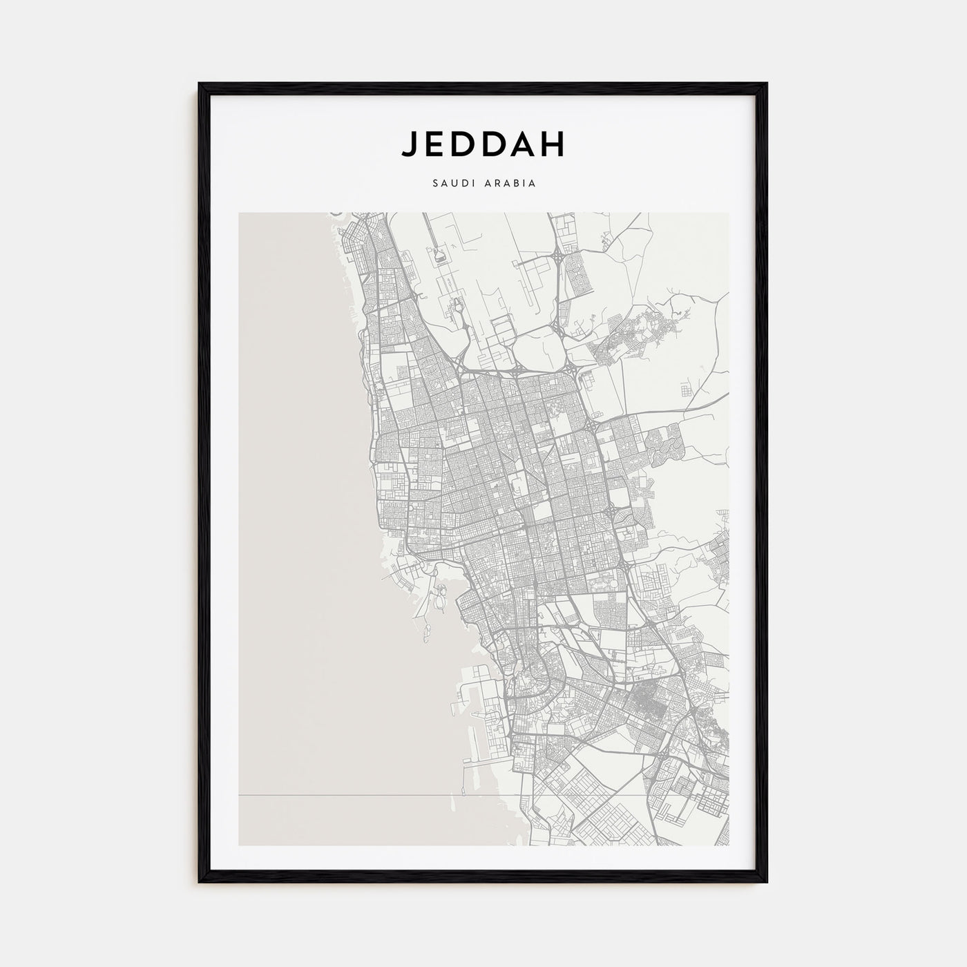 Jeddah Map Portrait Poster