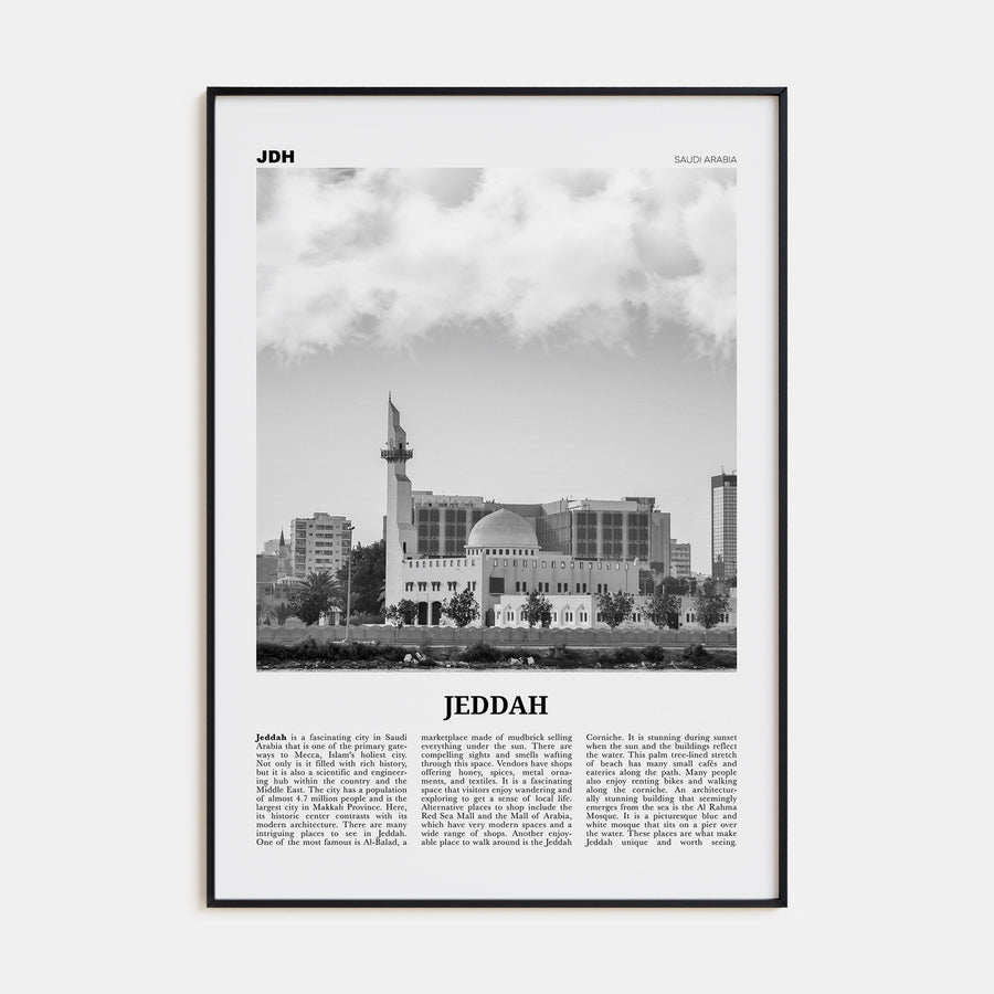 Jeddah Travel B&W Poster