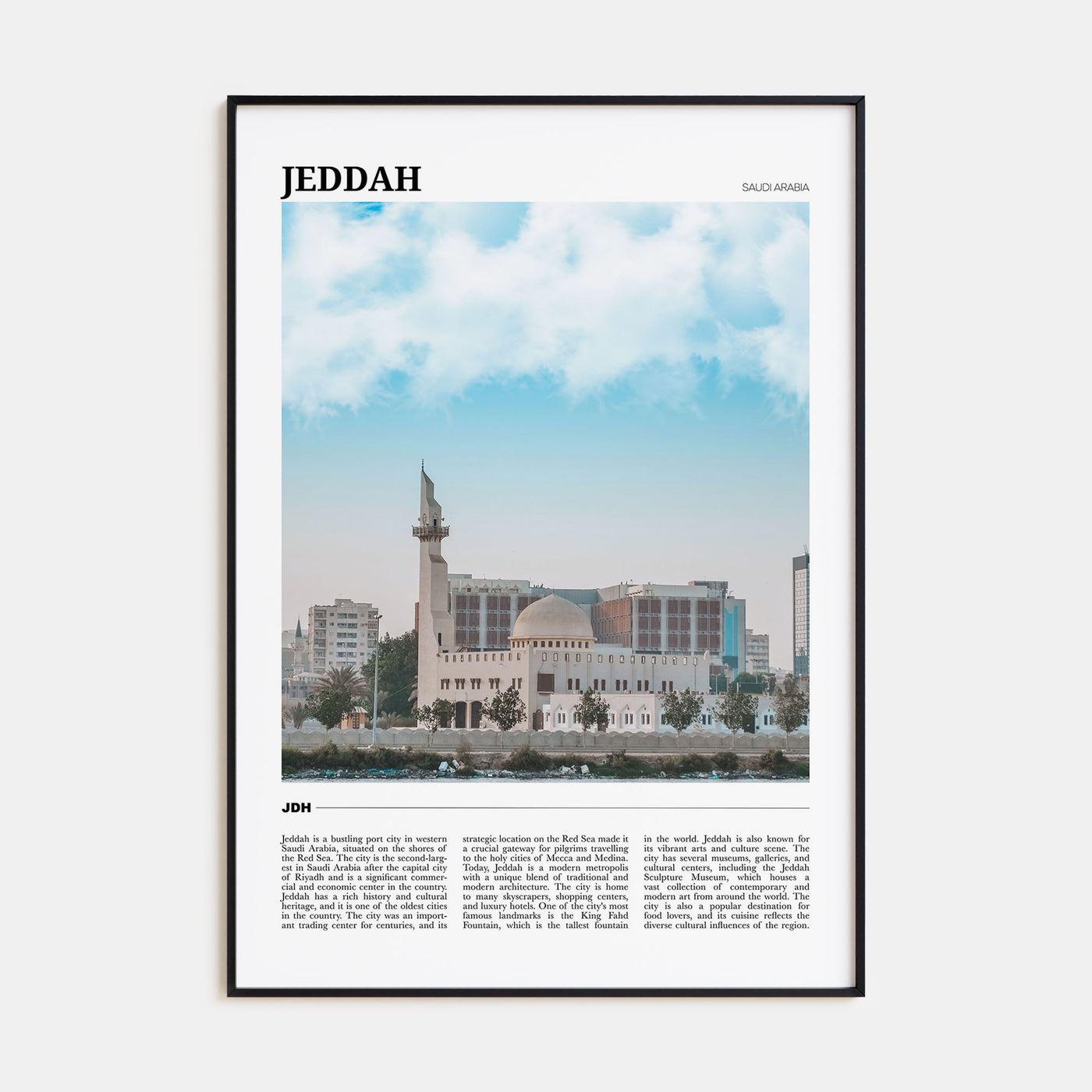 Jeddah Travel Color Poster