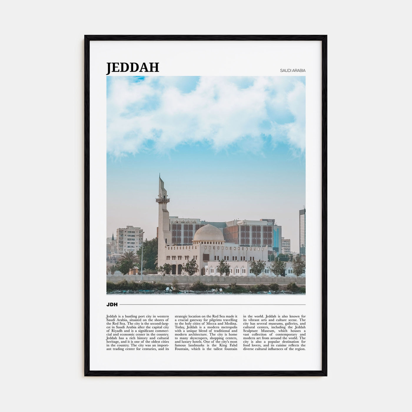 Jeddah Travel Color Poster