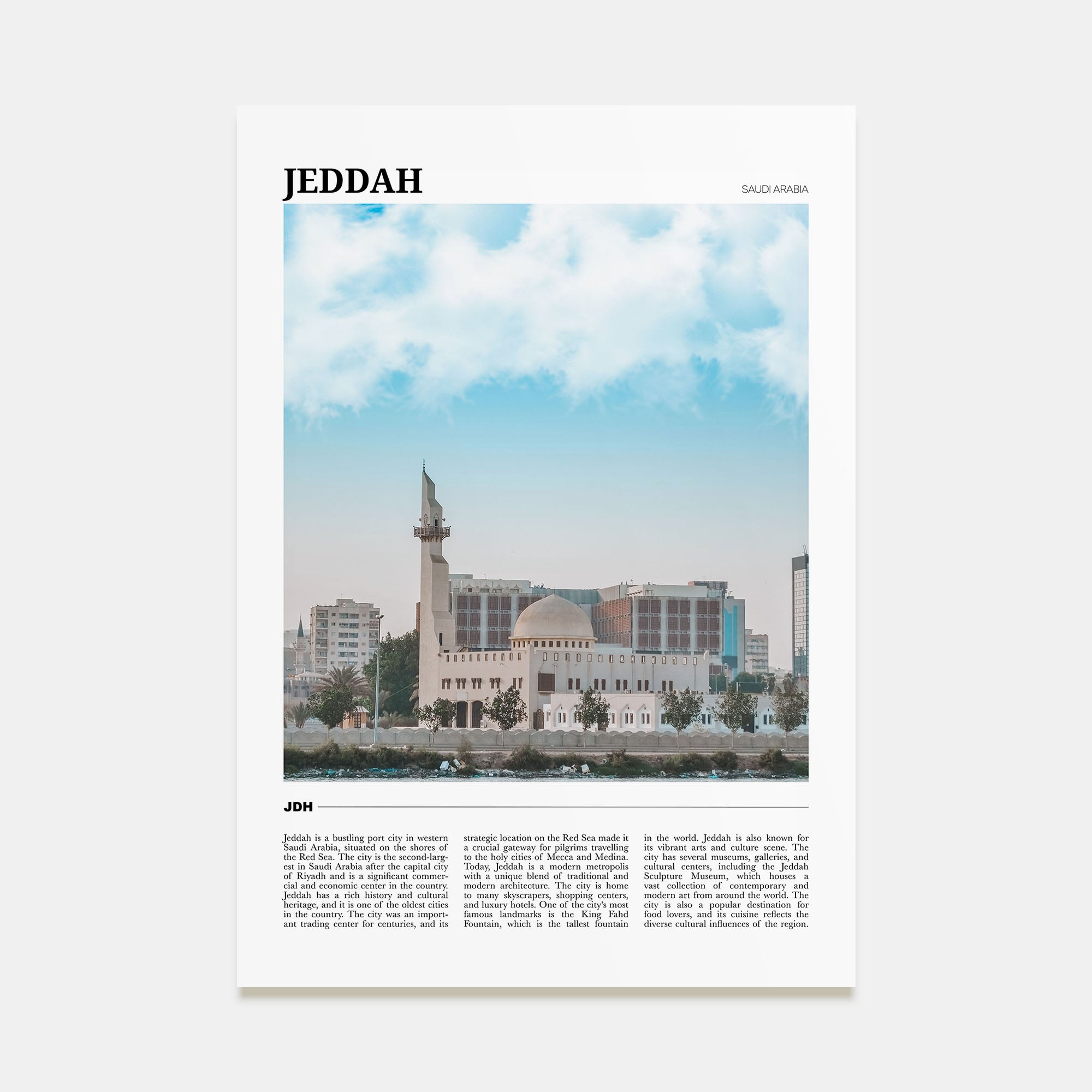 Jeddah Travel Color Poster