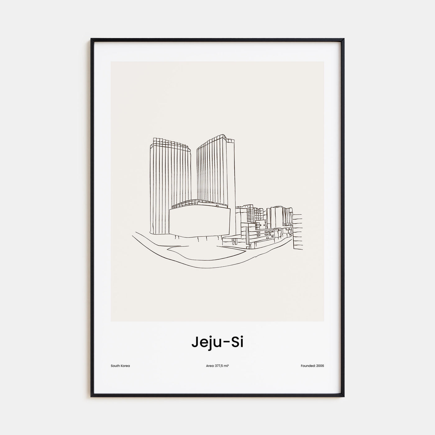 Jeju City Drawn Poster