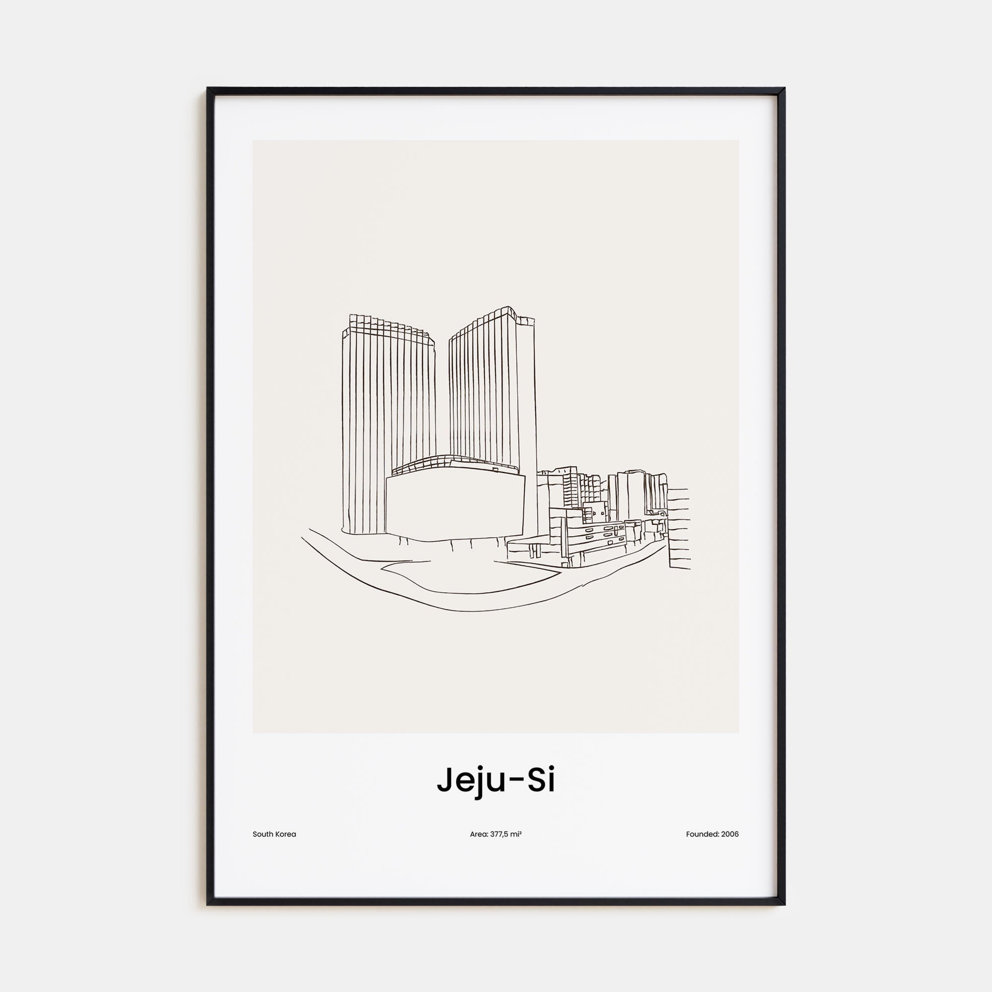 Jeju City Drawn Poster