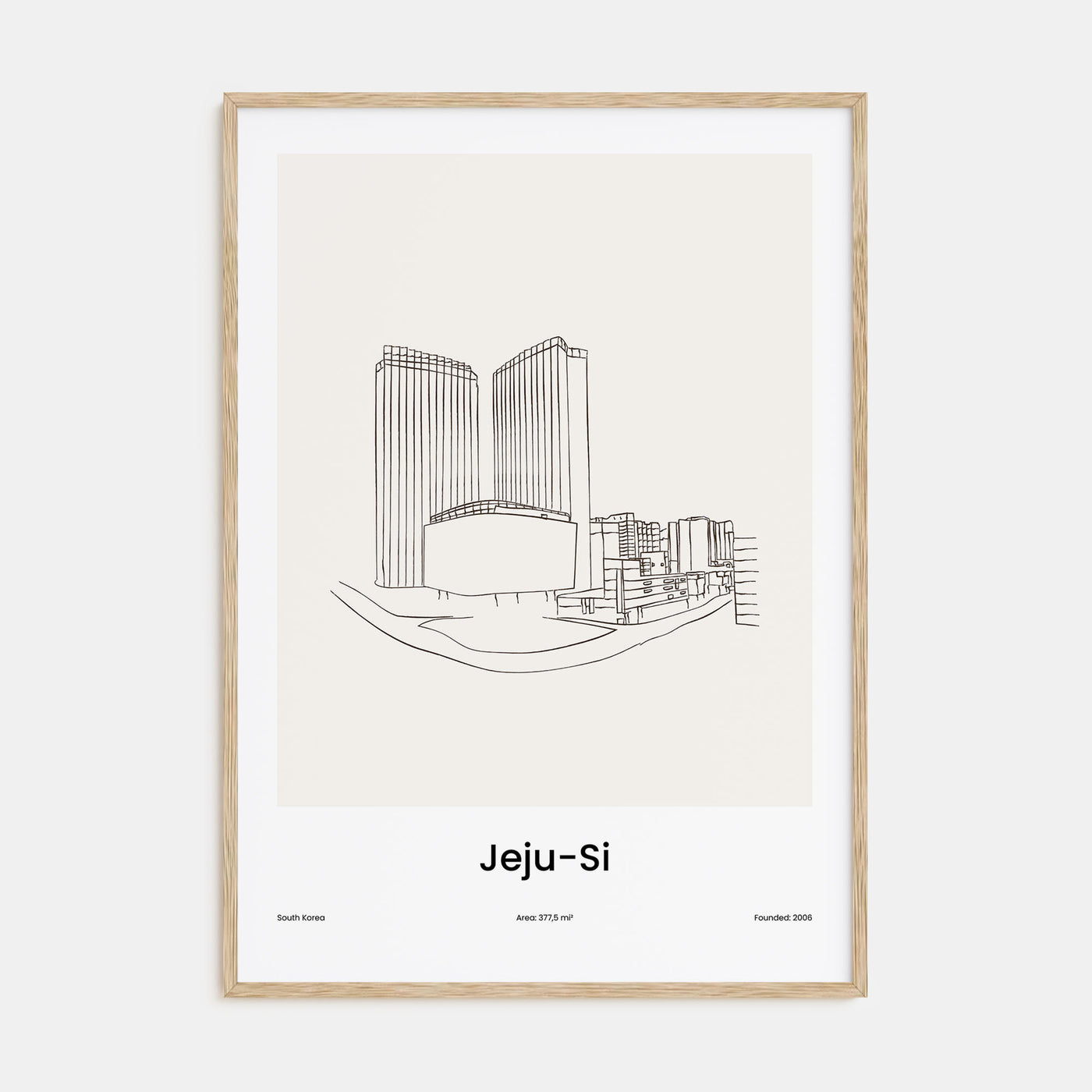 Jeju City Drawn Poster