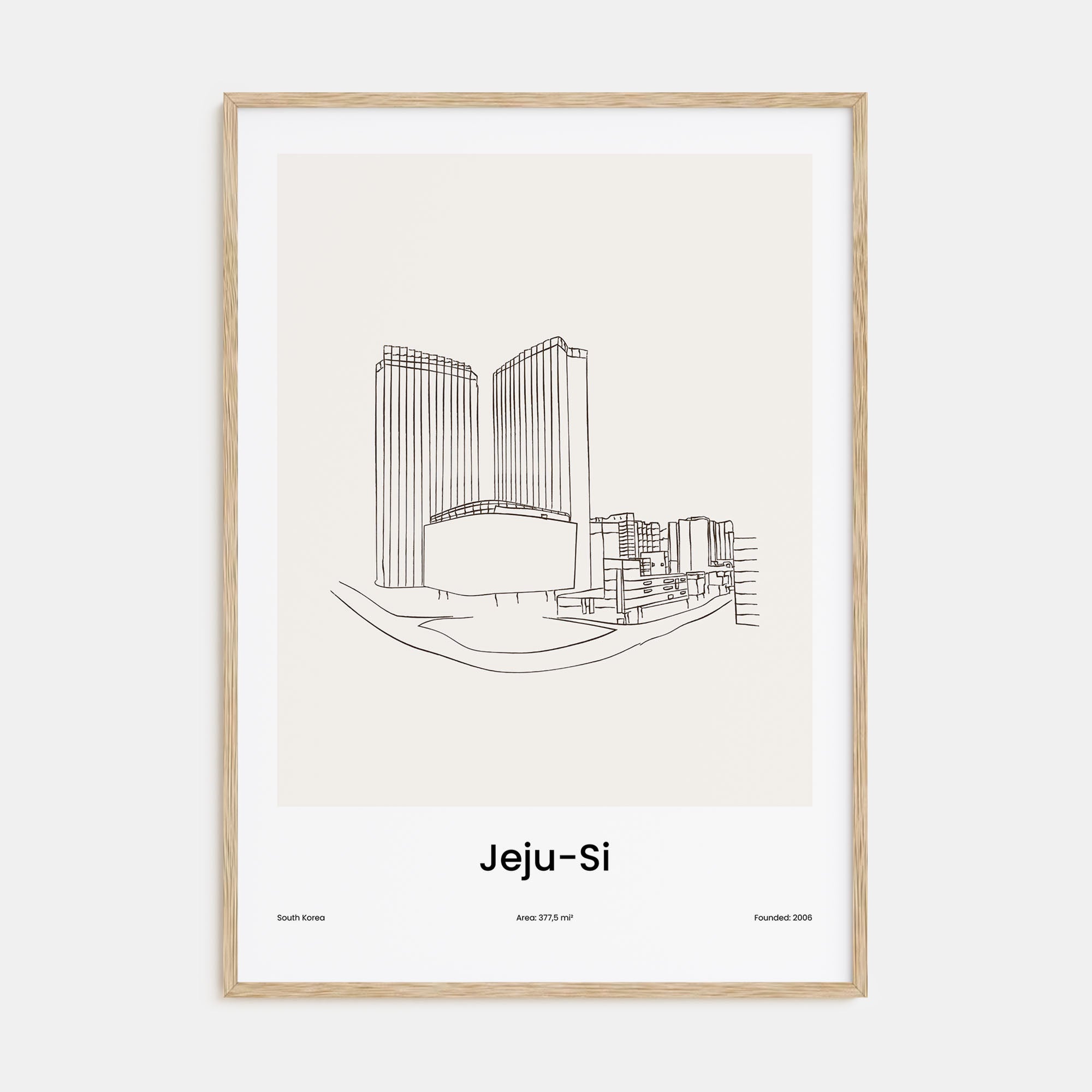 Jeju City Drawn Poster
