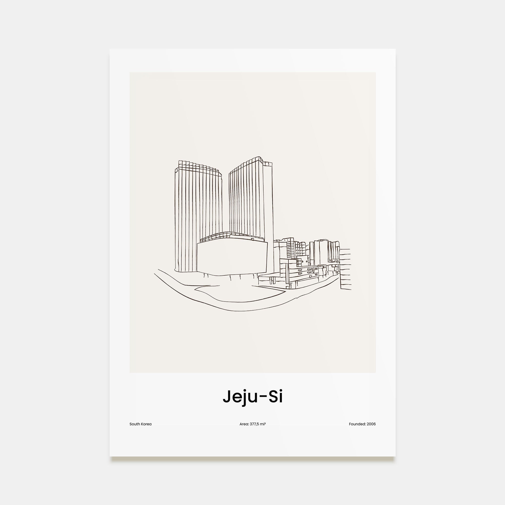 Jeju City Drawn Poster