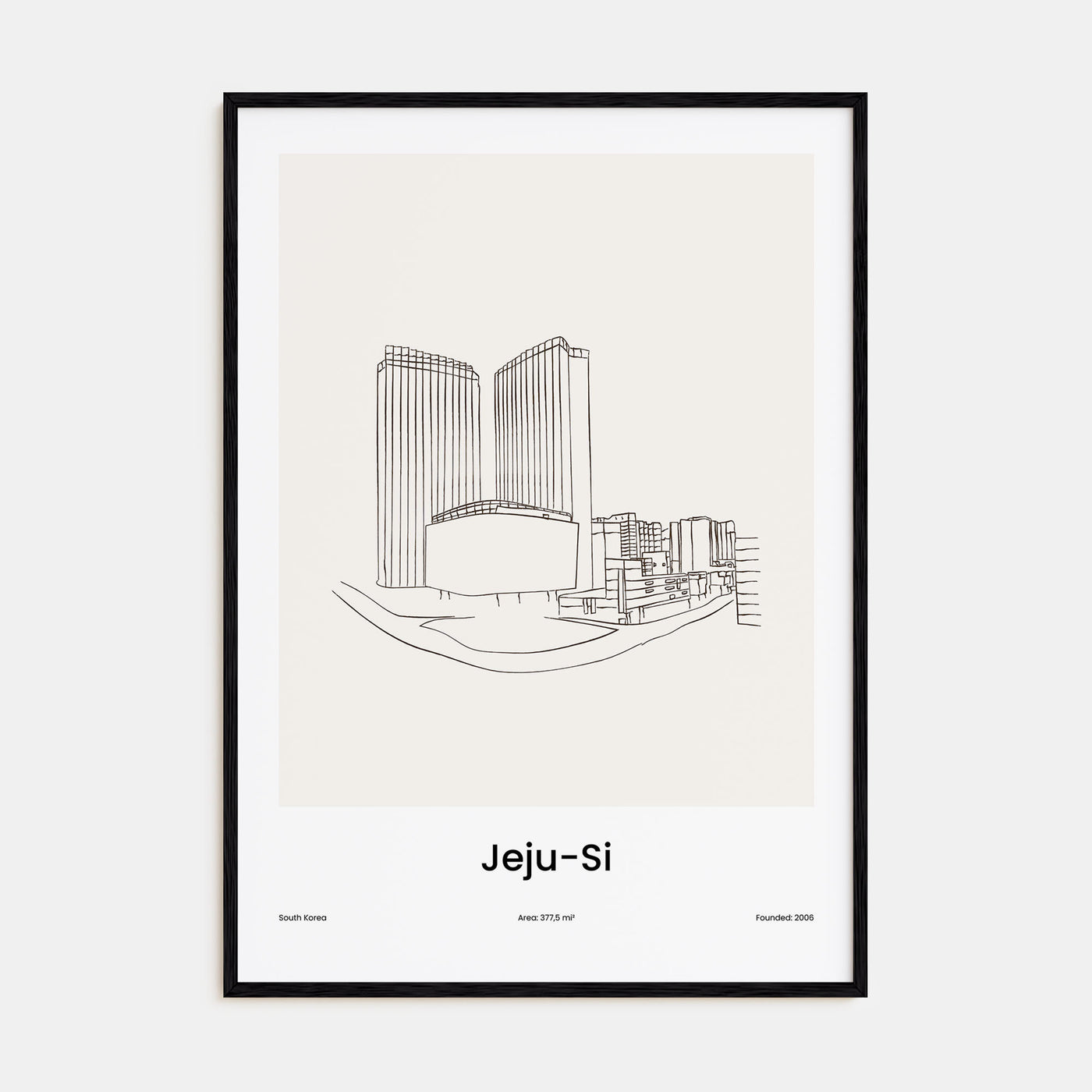 Jeju City Drawn Poster