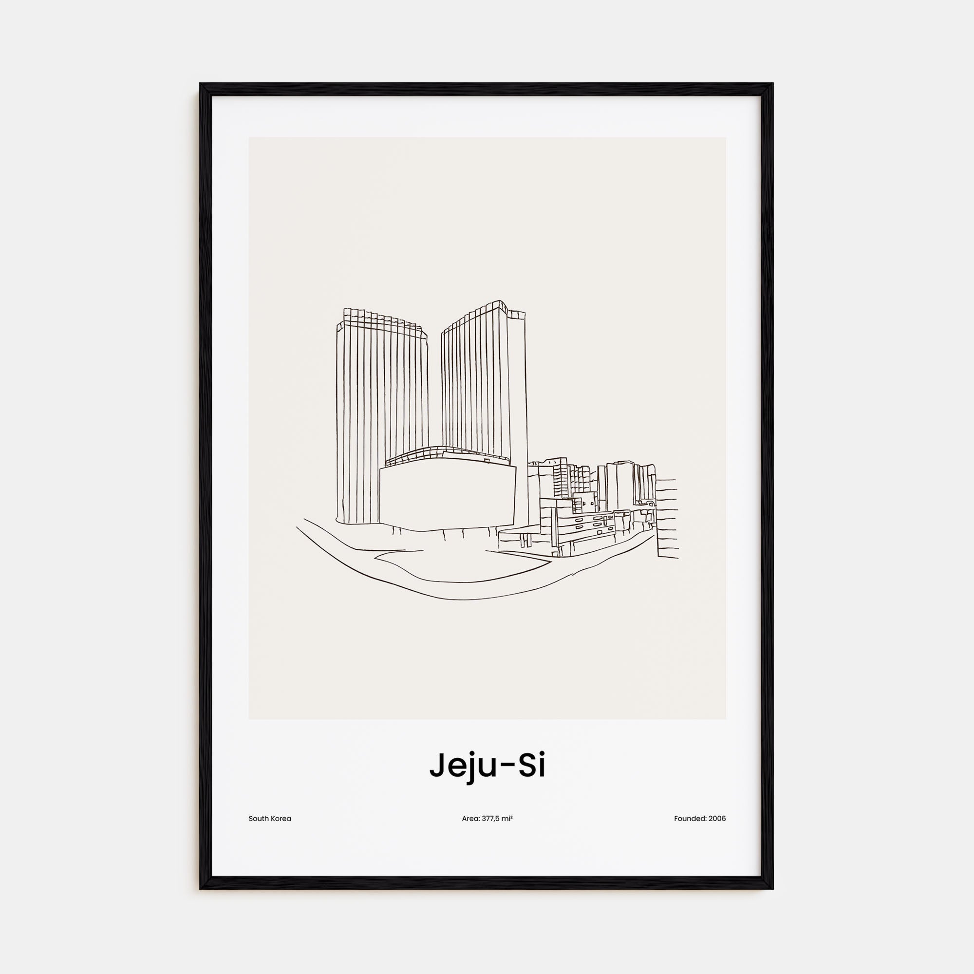 Jeju City Drawn Poster