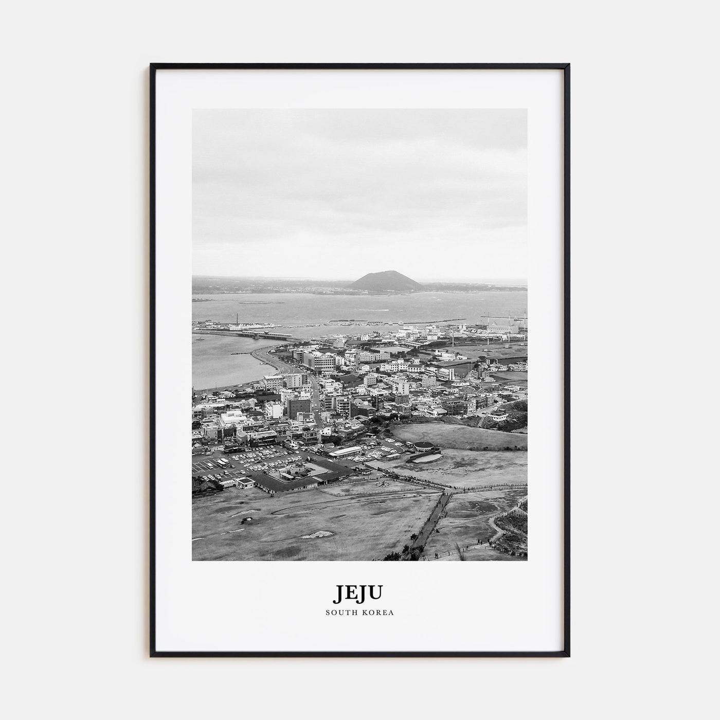 Jeju City Portrait B&W Poster