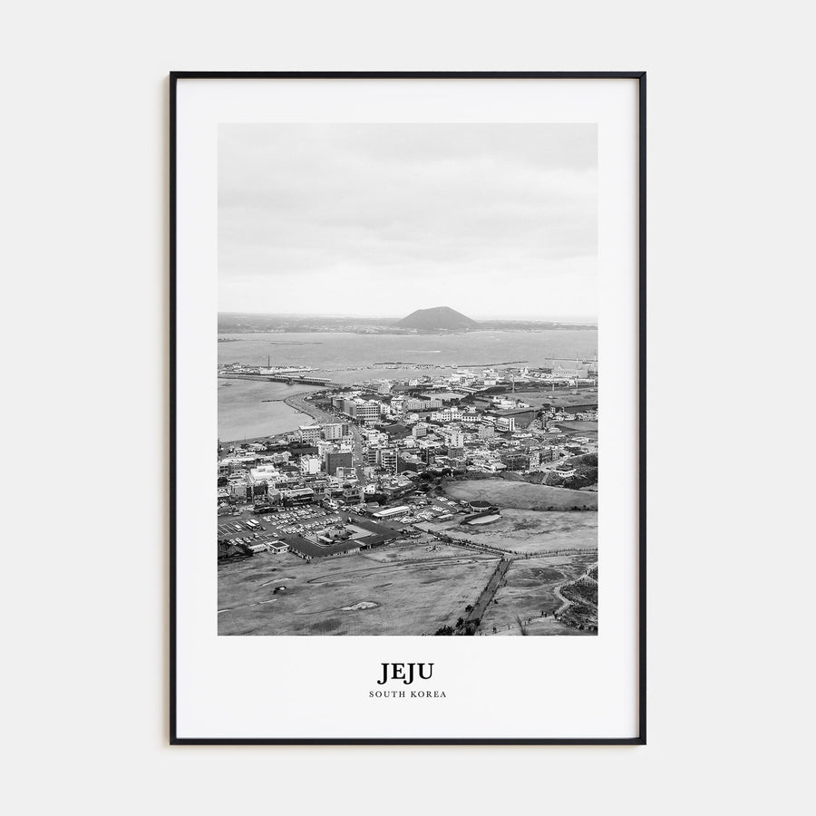 Jeju City Portrait B&W Poster