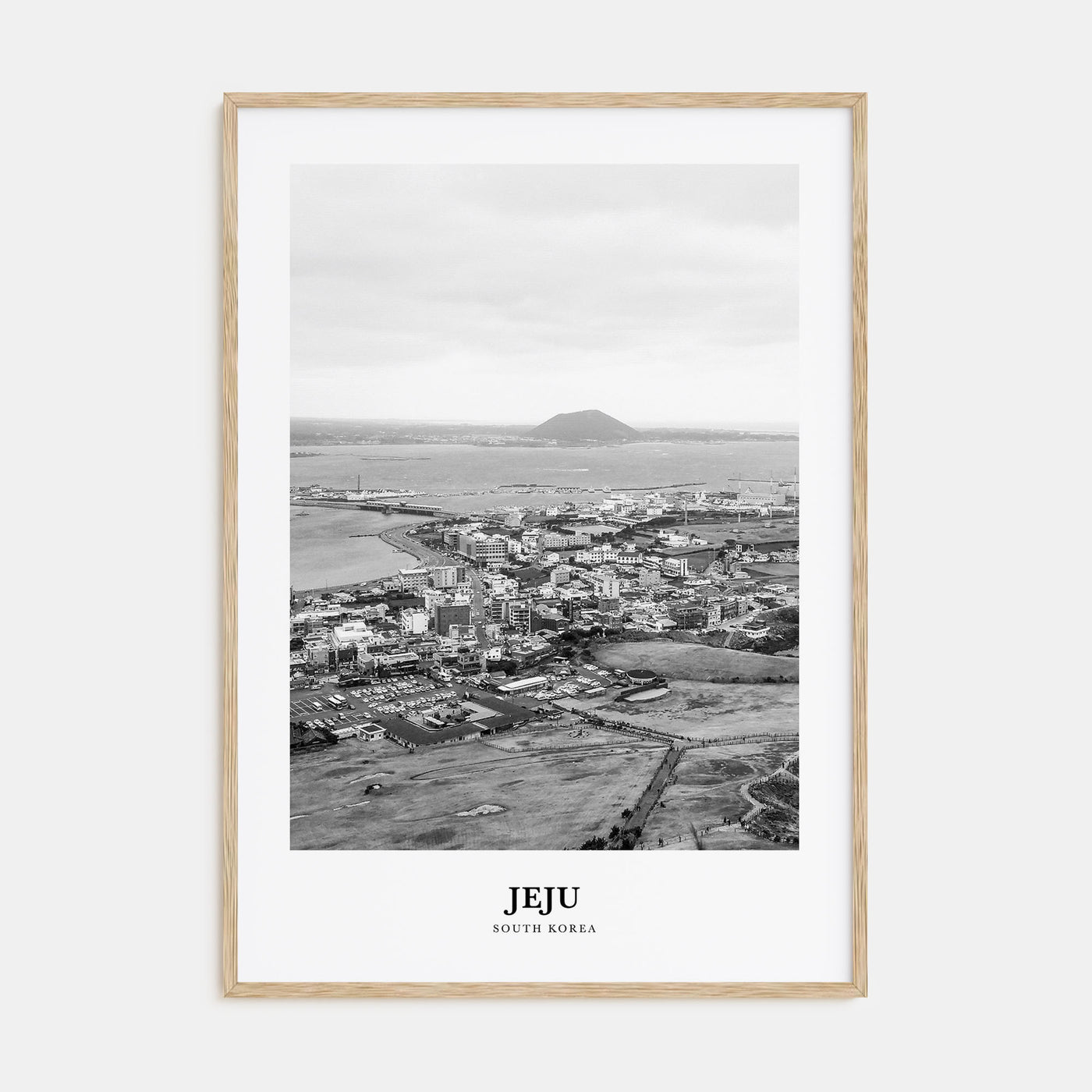 Jeju City Portrait B&W Poster
