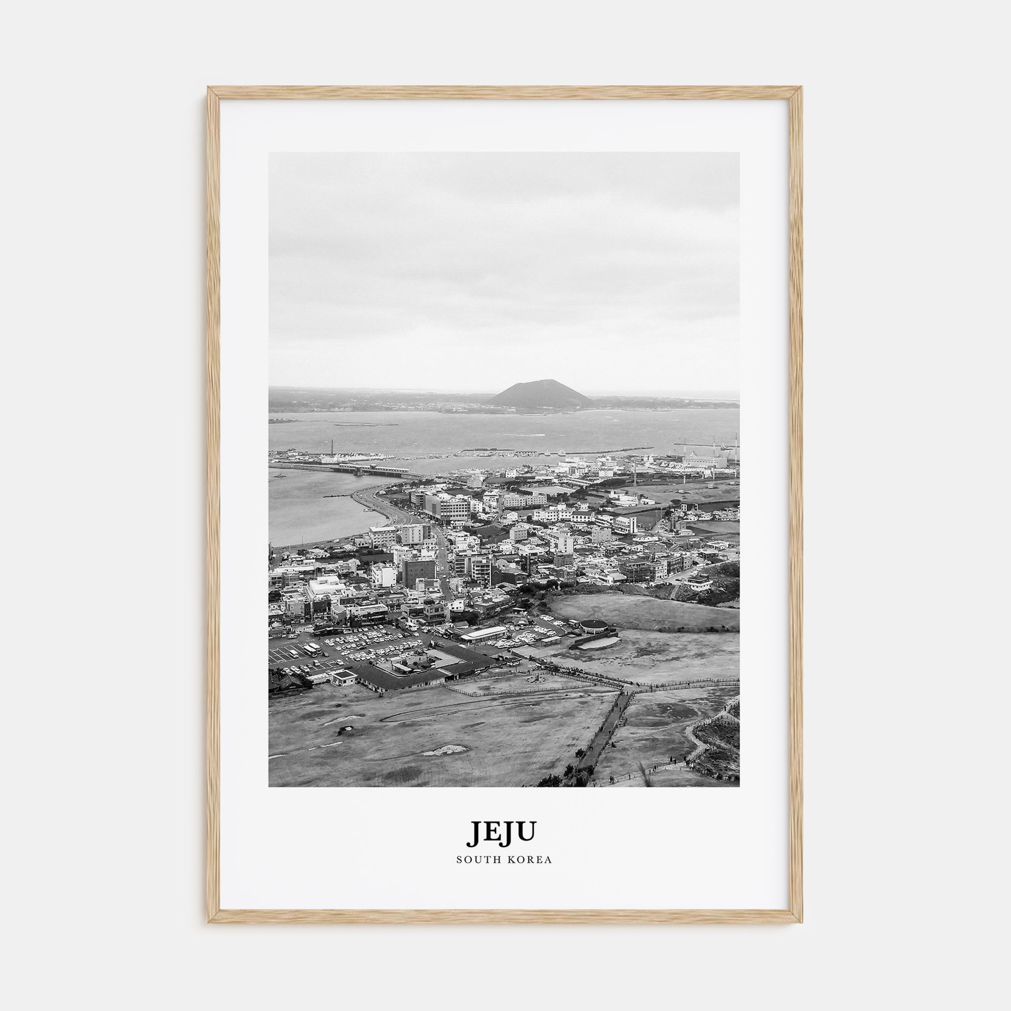 Jeju City Portrait B&W Poster