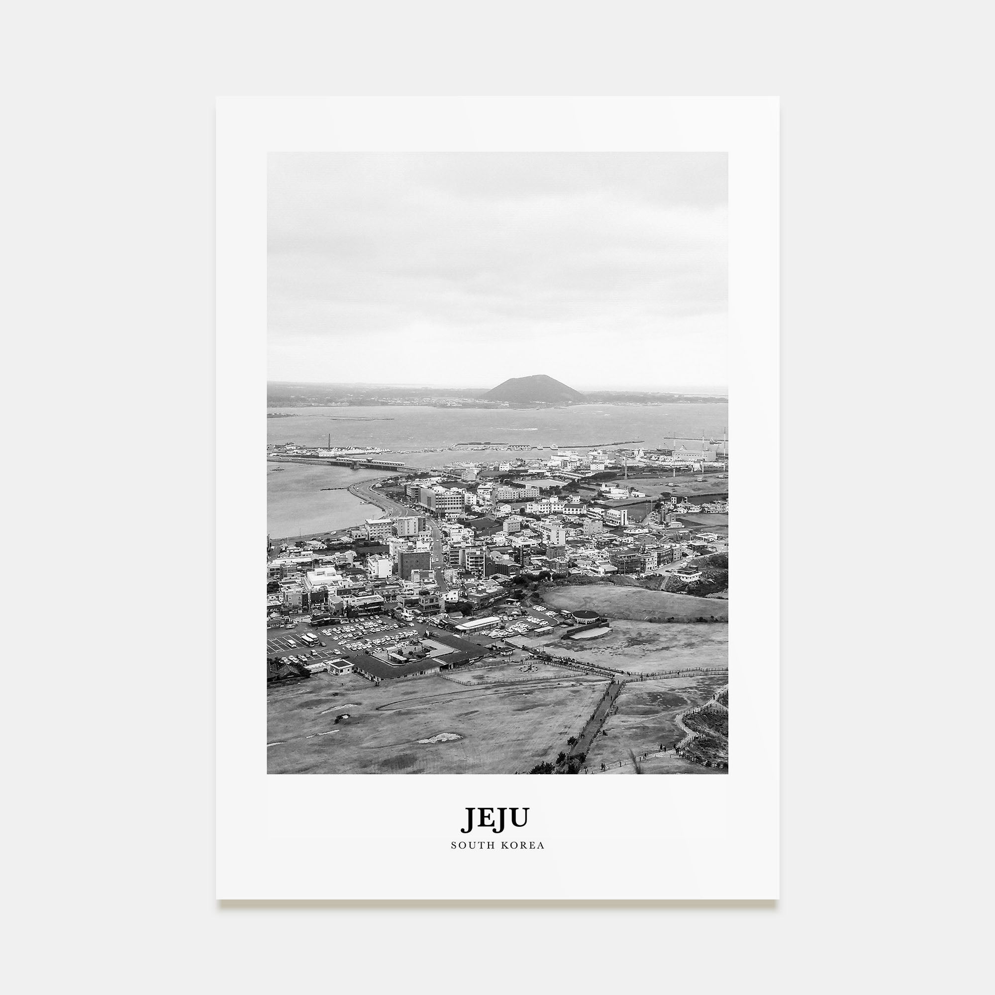 Jeju City Portrait B&W Poster