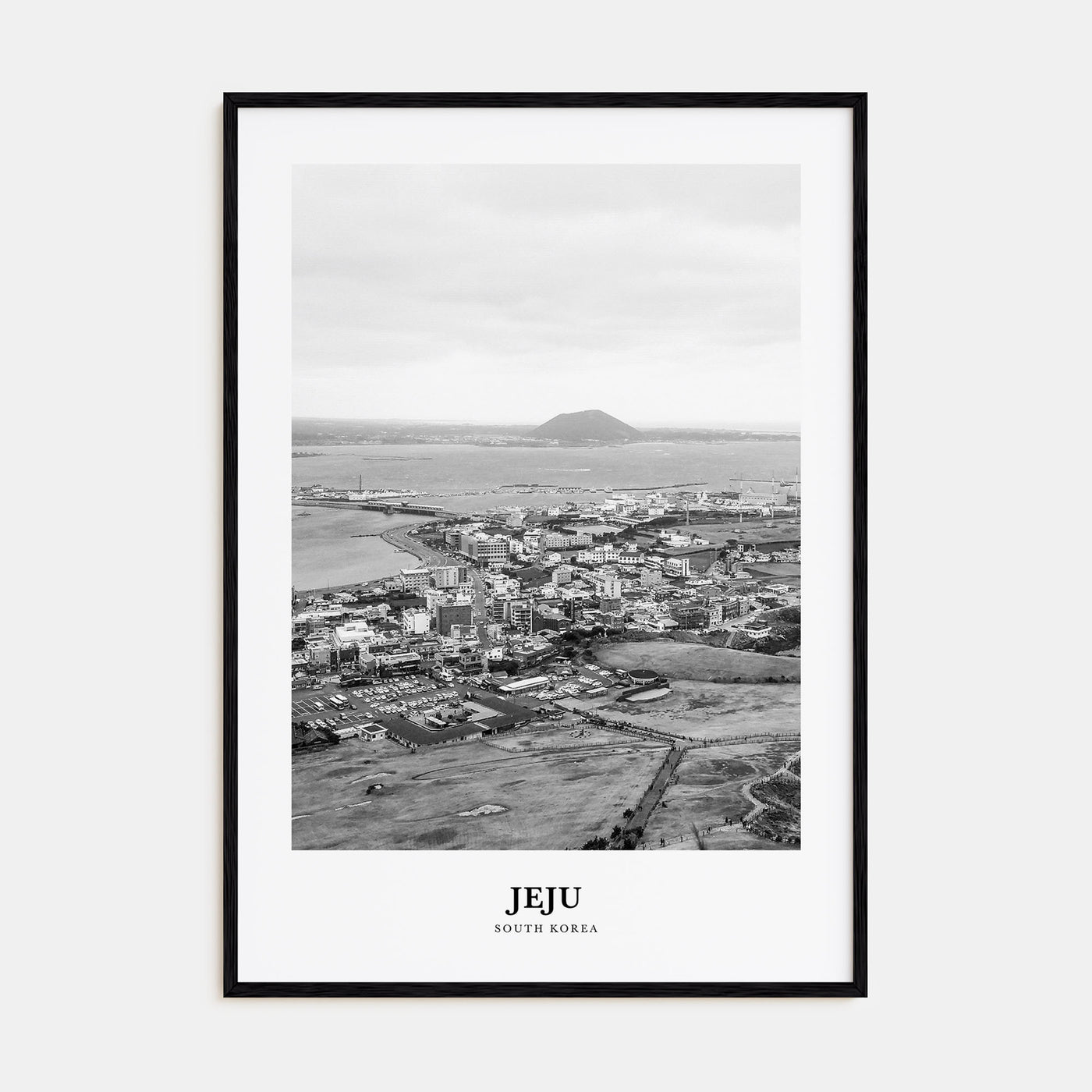 Jeju City Portrait B&W Poster