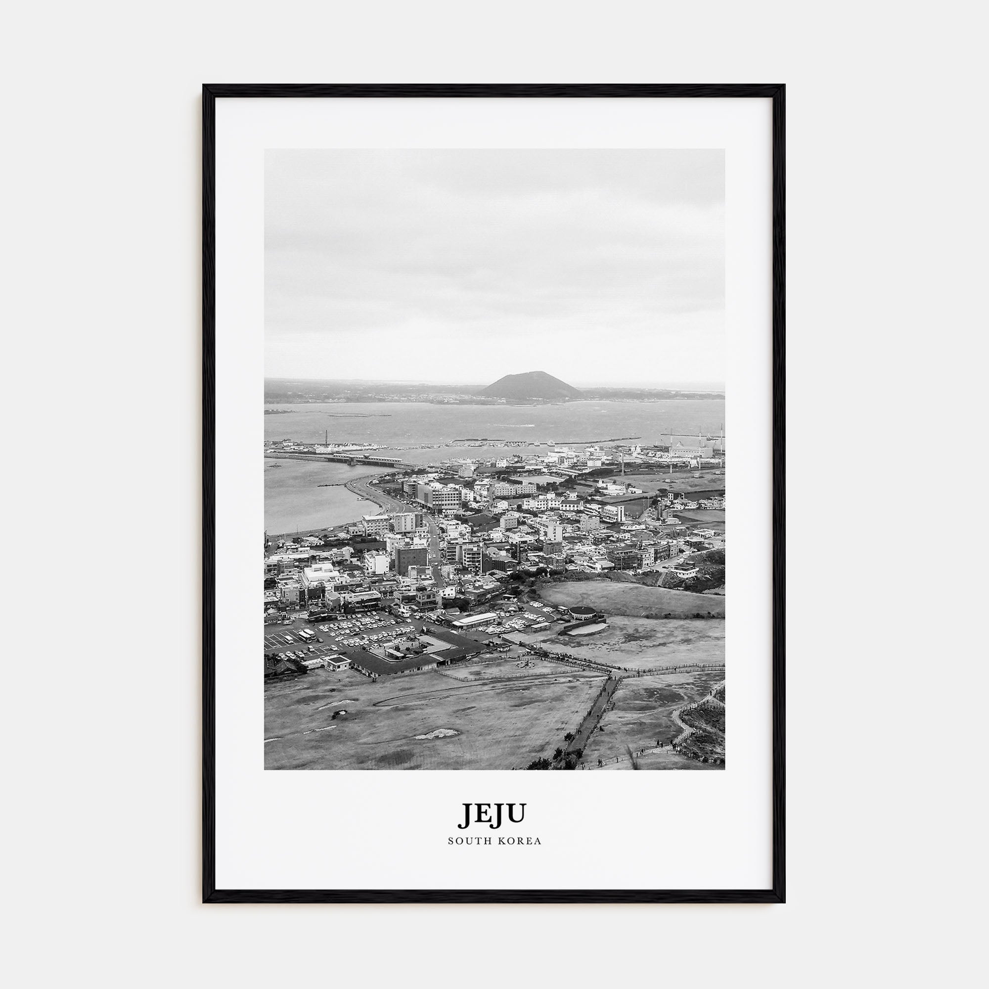 Jeju City Portrait B&W Poster