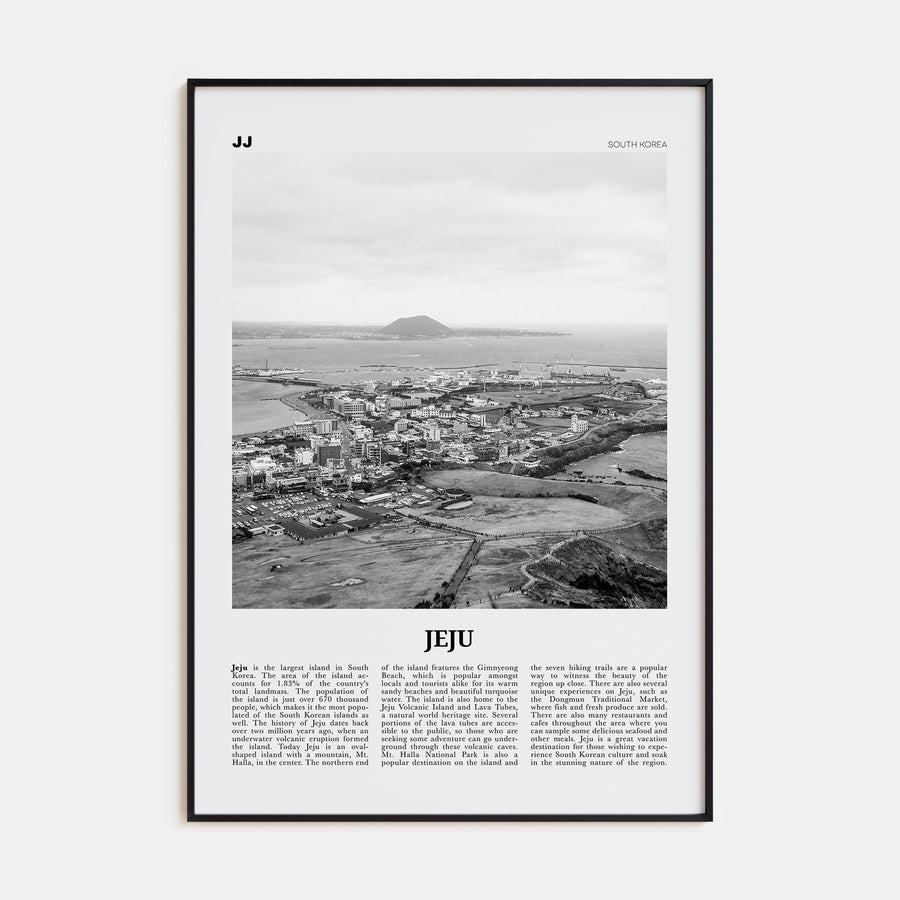 Jeju Island Travel B&W Poster