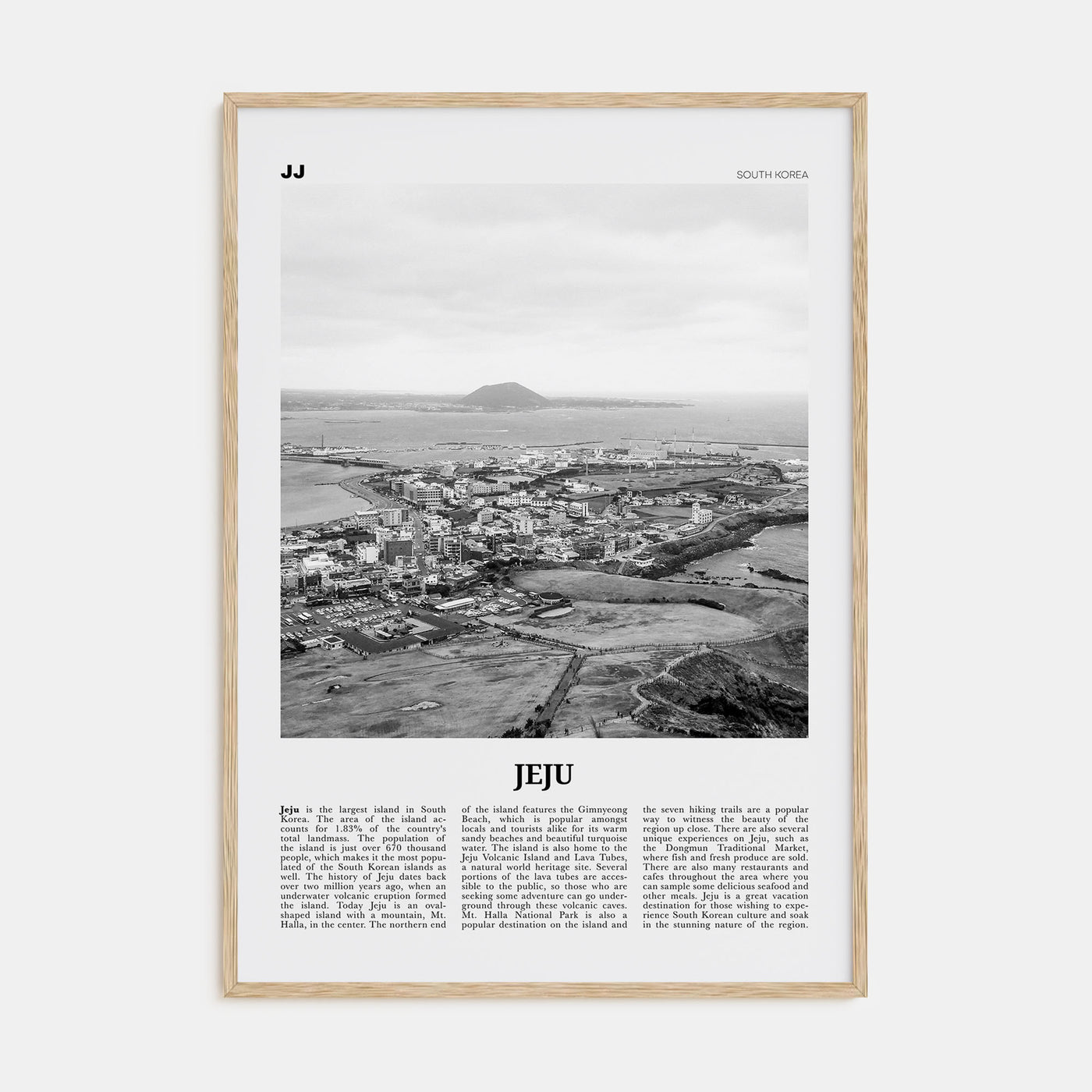 Jeju Island Travel B&W Poster