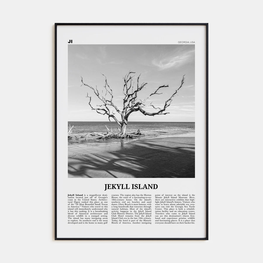 Jekyll Island Travel B&W Poster