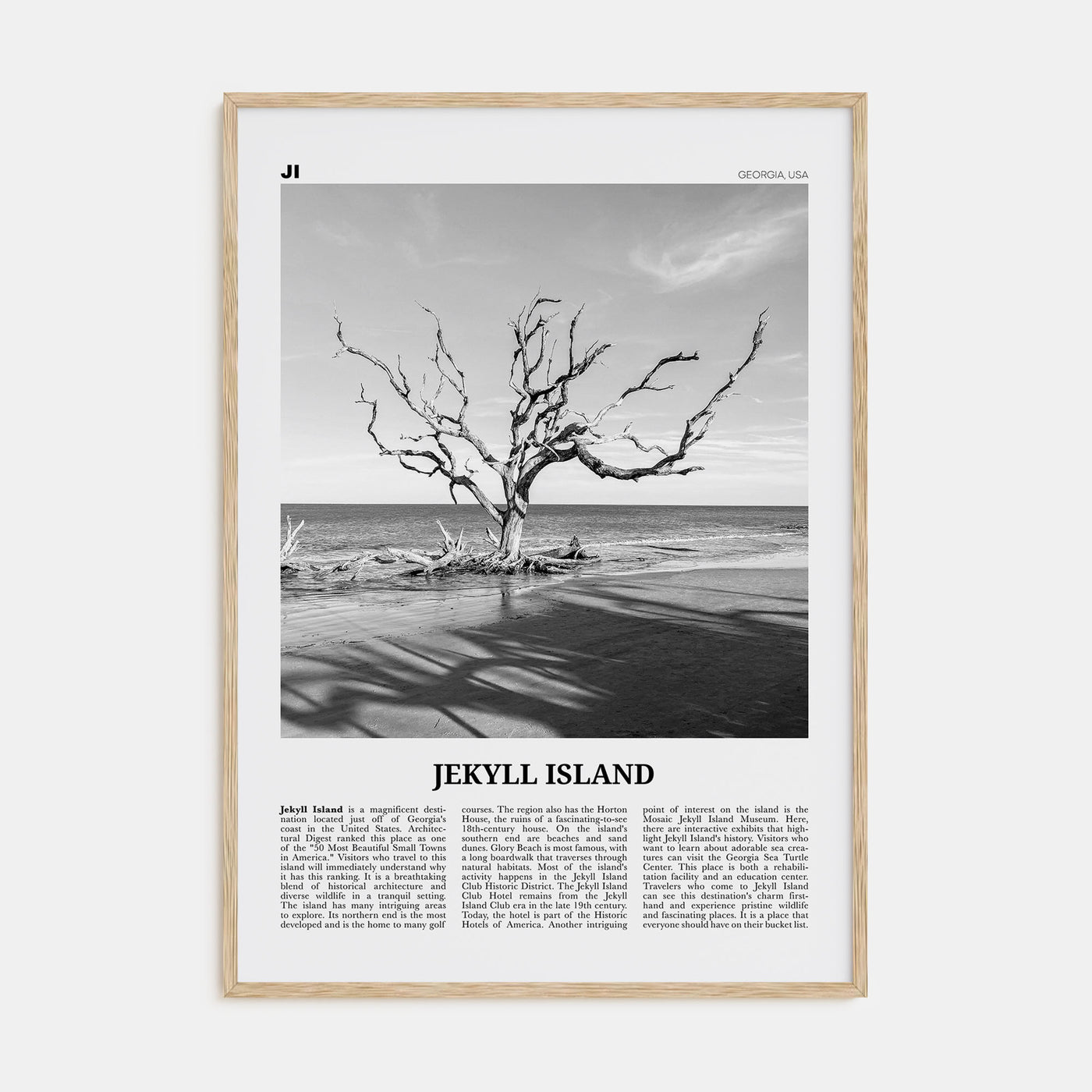 Jekyll Island Travel B&W Poster