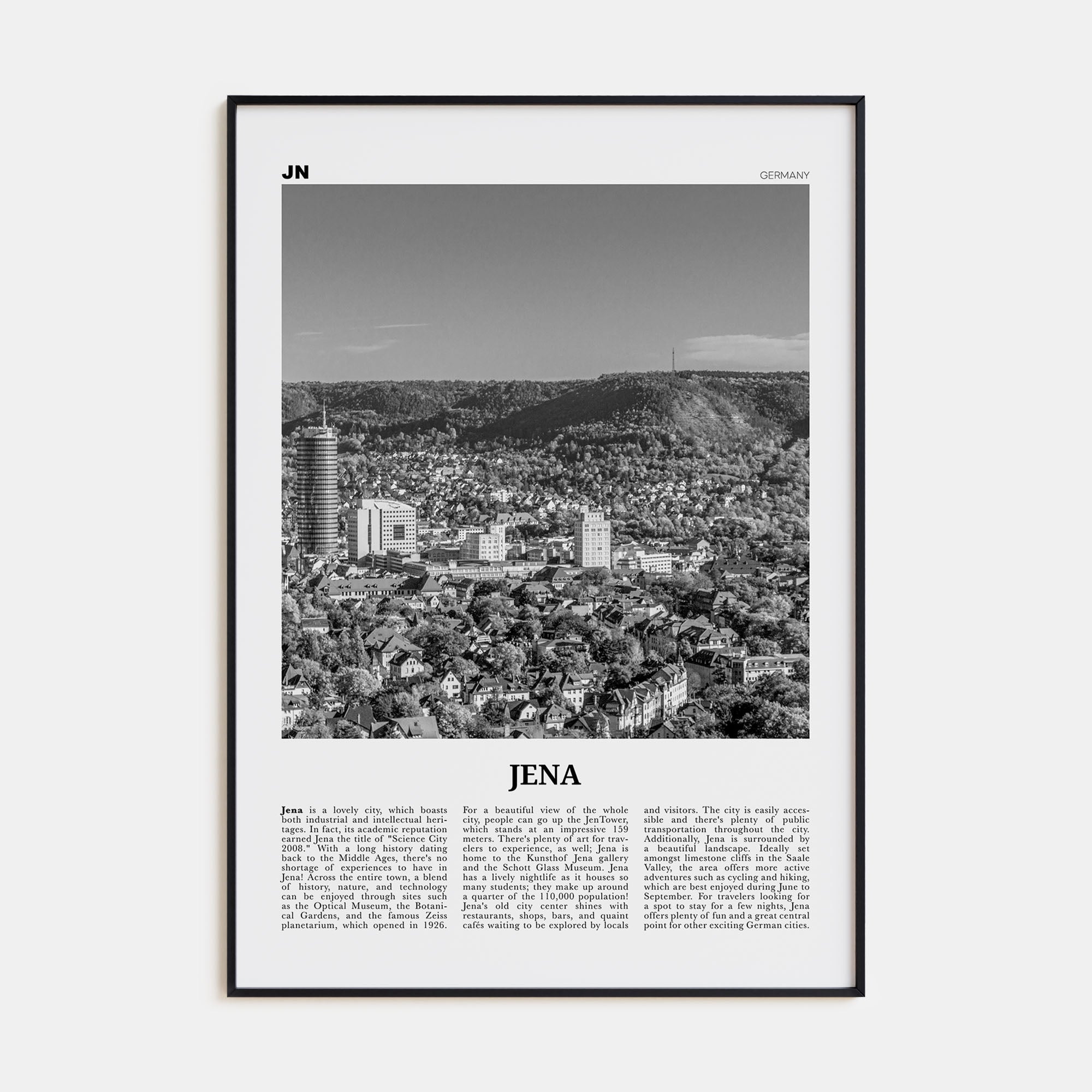 Jena Travel B&W Poster