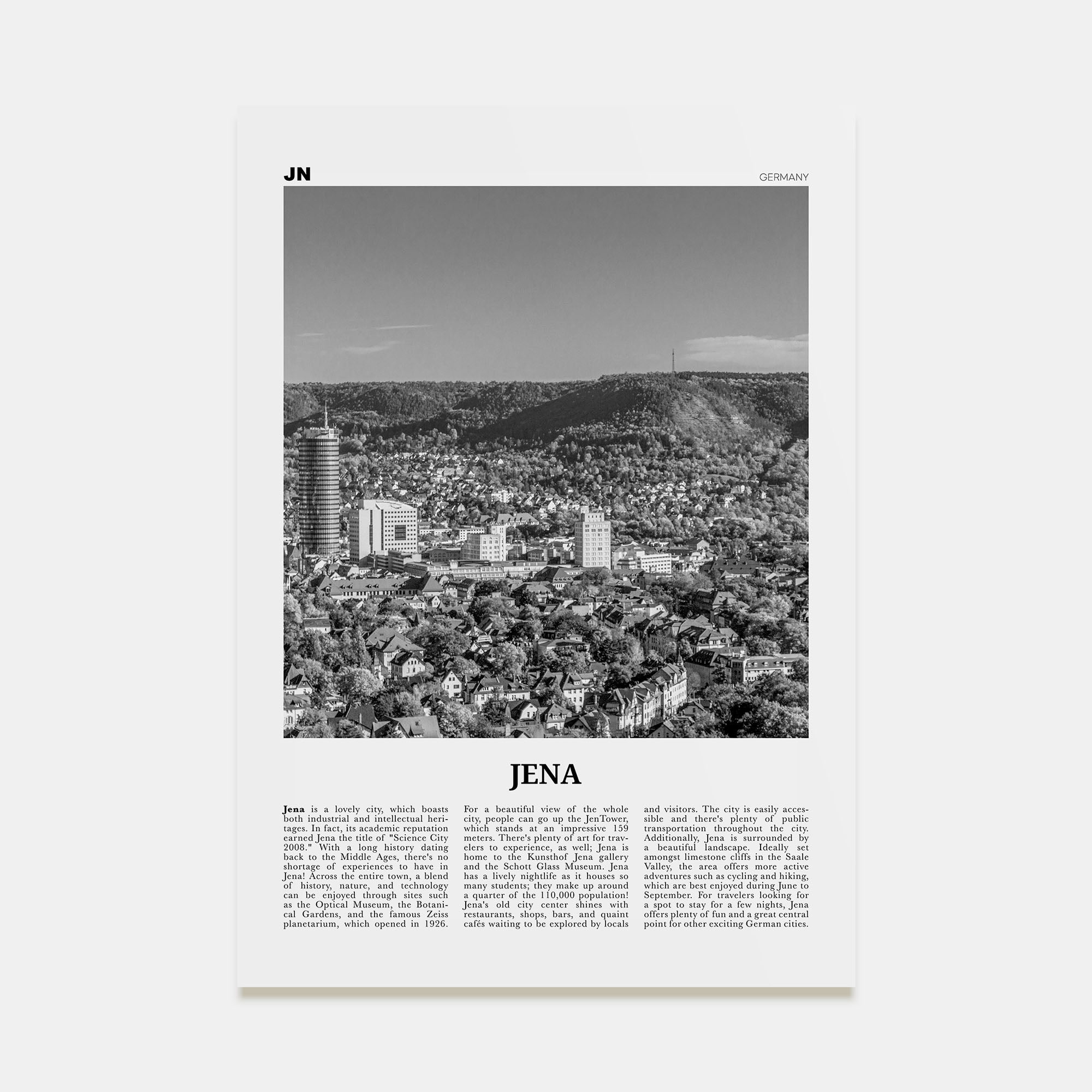 Jena Travel B&W Poster