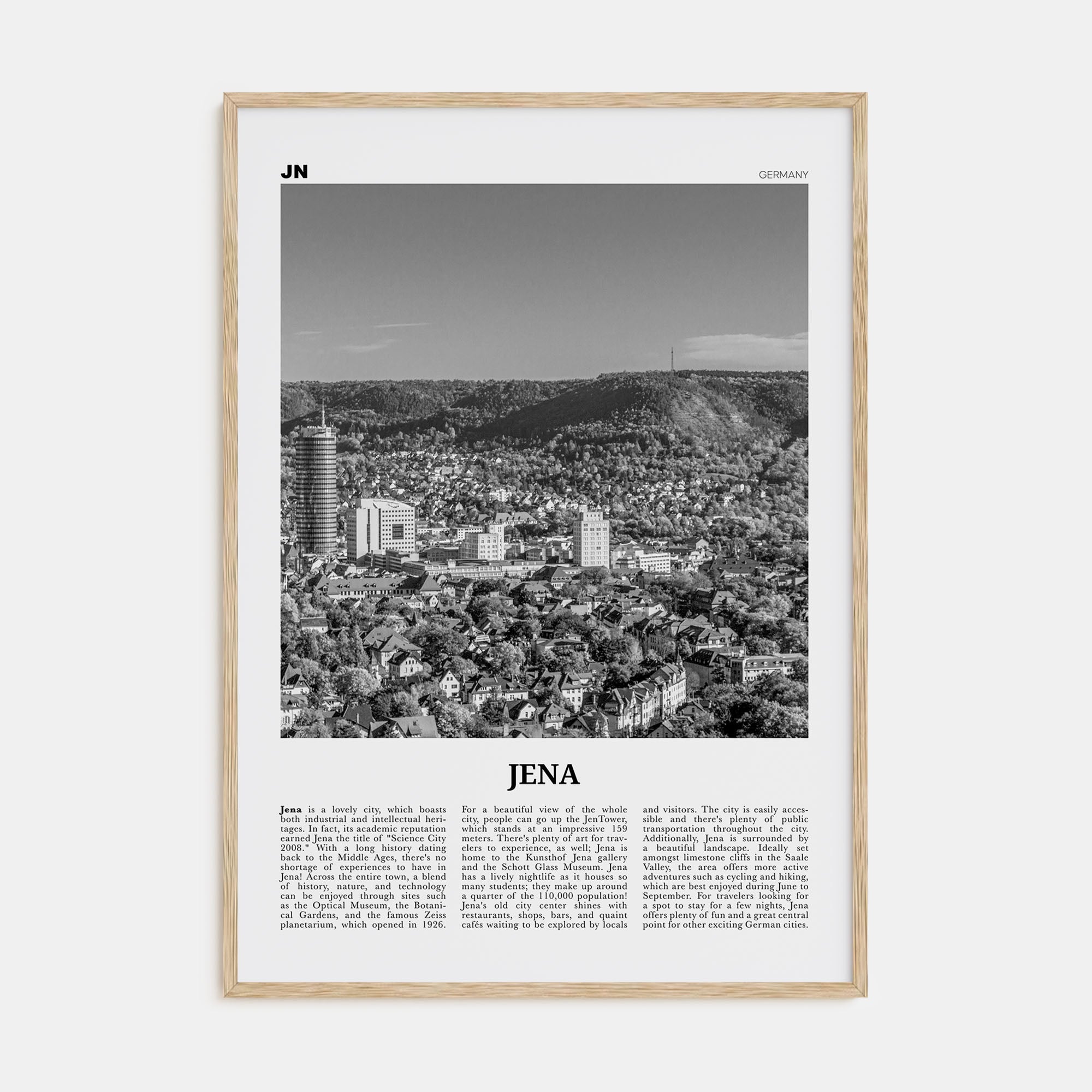 Jena Travel B&W Poster