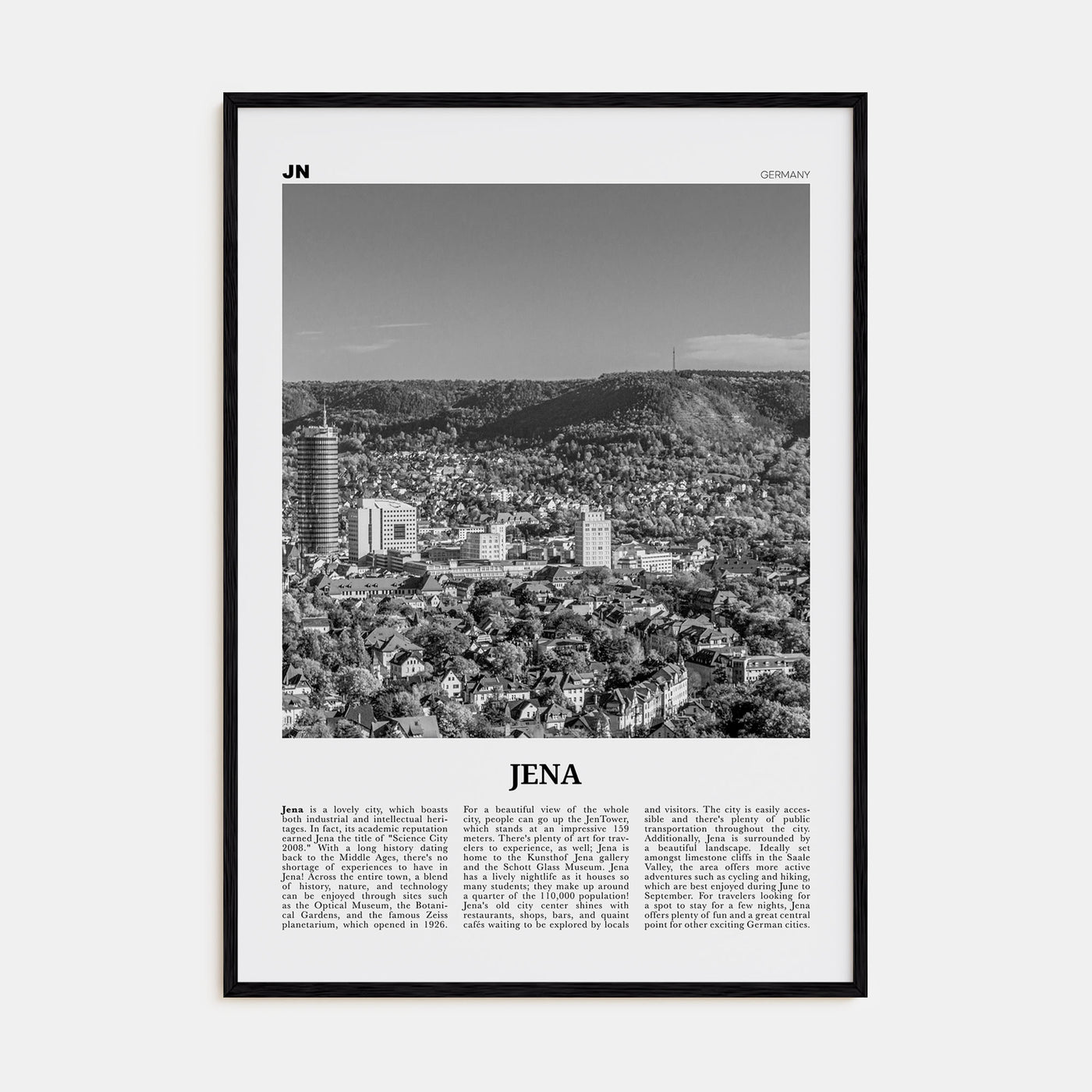 Jena Travel B&W Poster