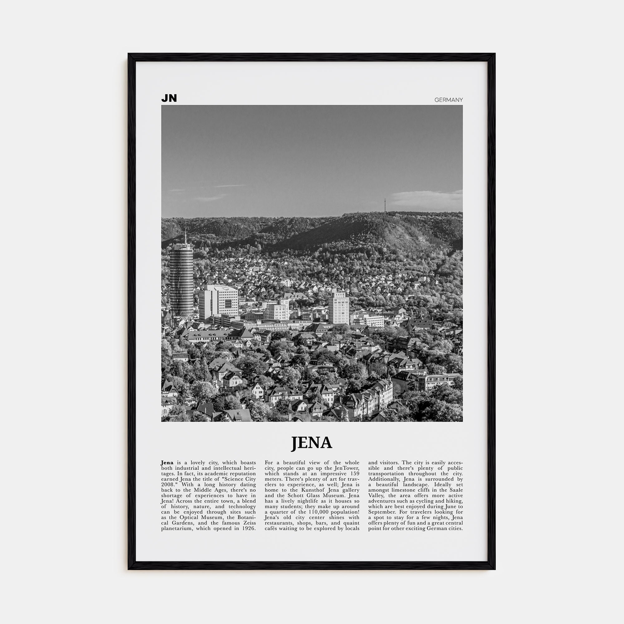 Jena Travel B&W Poster