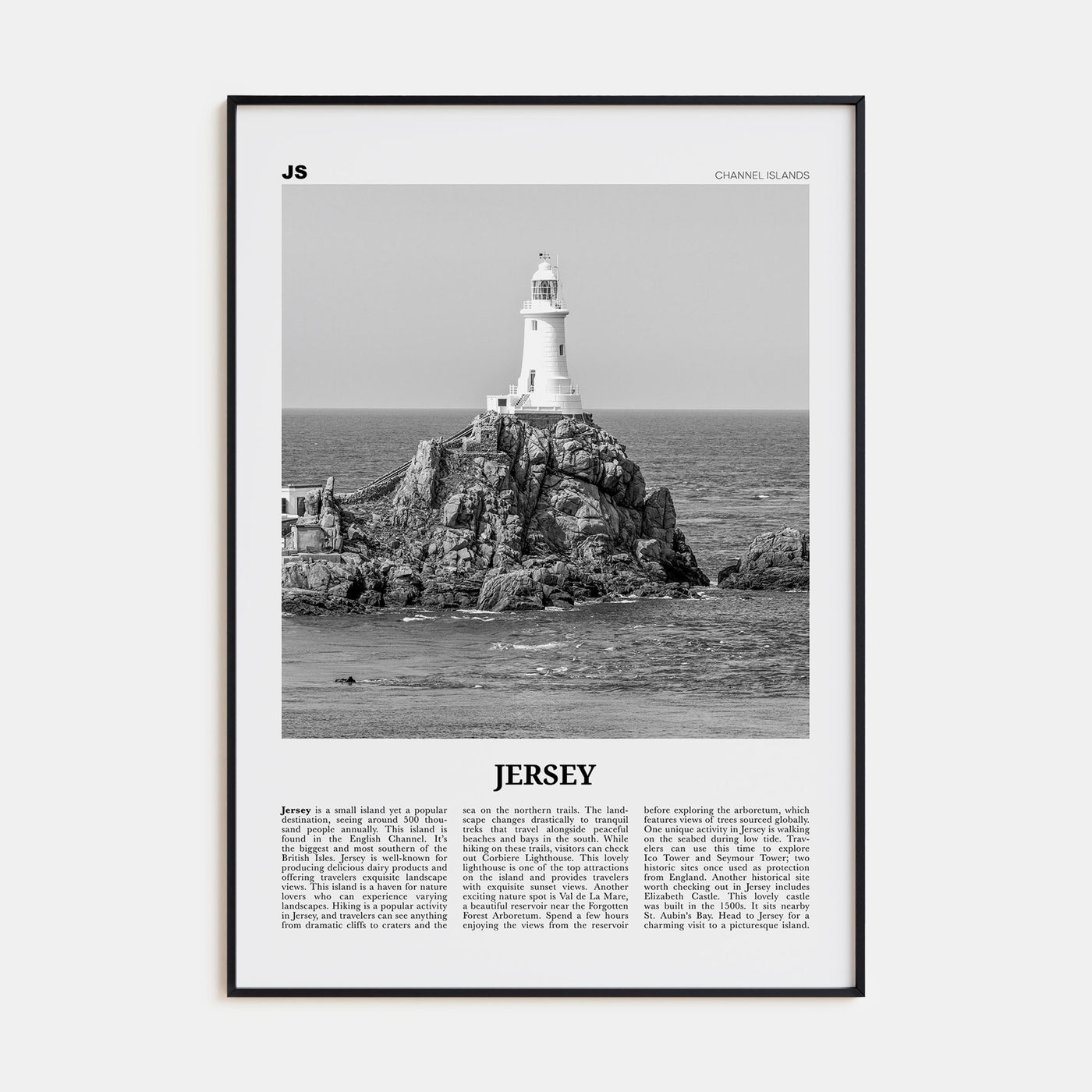 Jersey, Channel Islands Travel B&W No 1 Poster