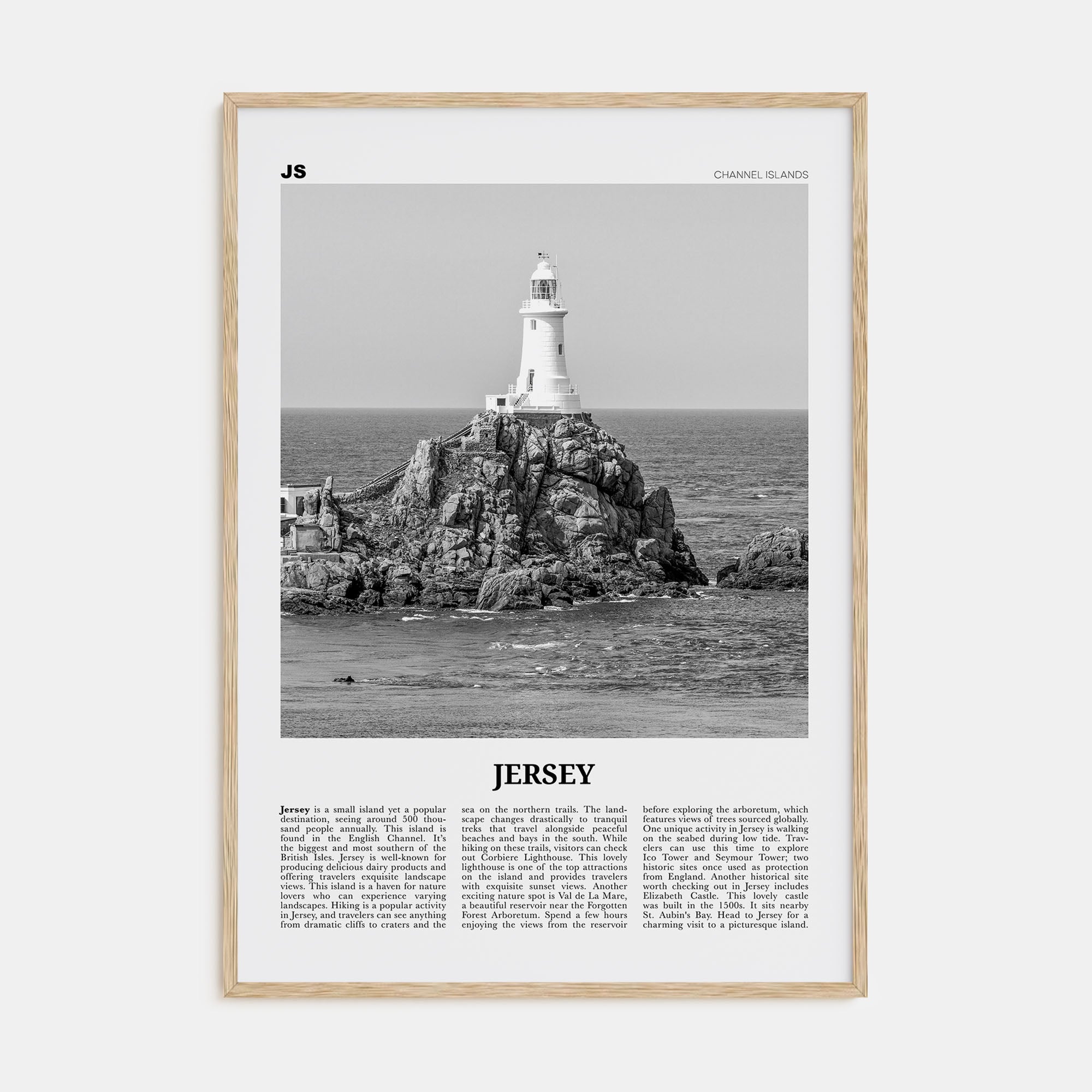 Jersey, Channel Islands Travel B&W No 1 Poster