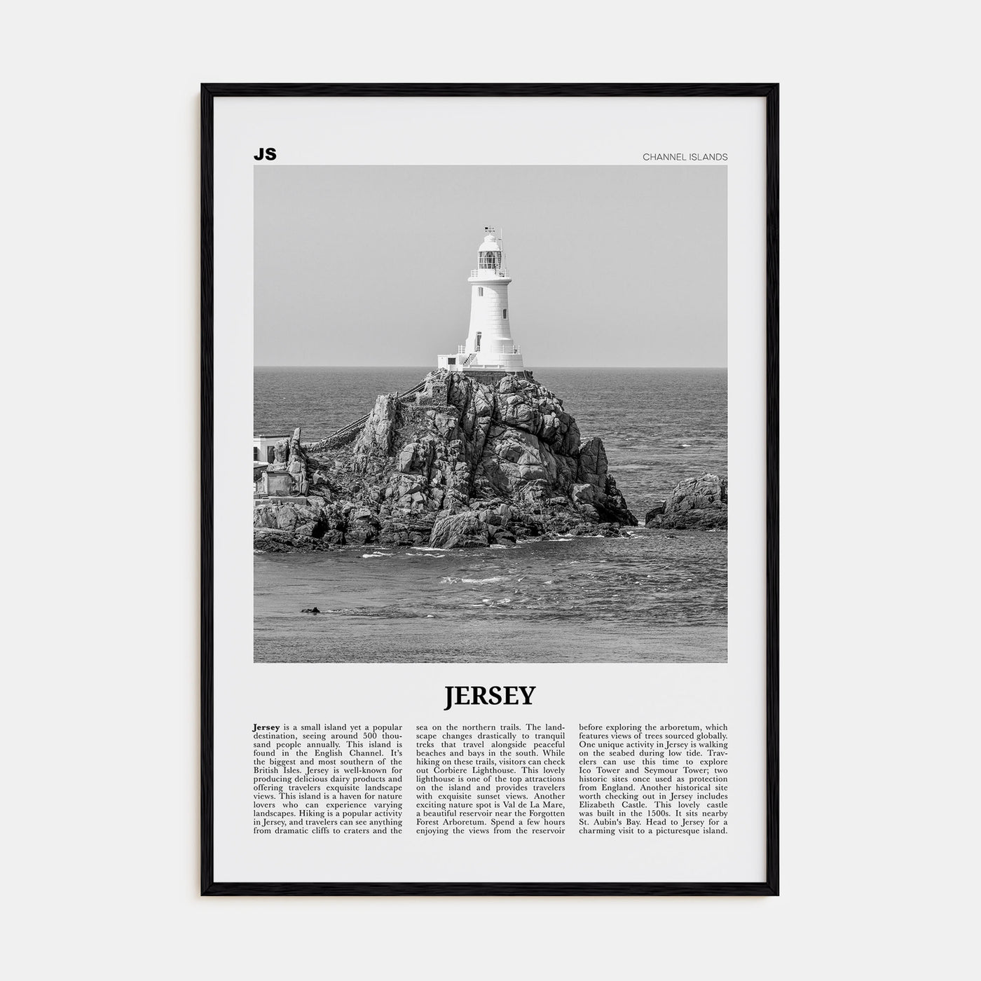 Jersey, Channel Islands Travel B&W No 1 Poster