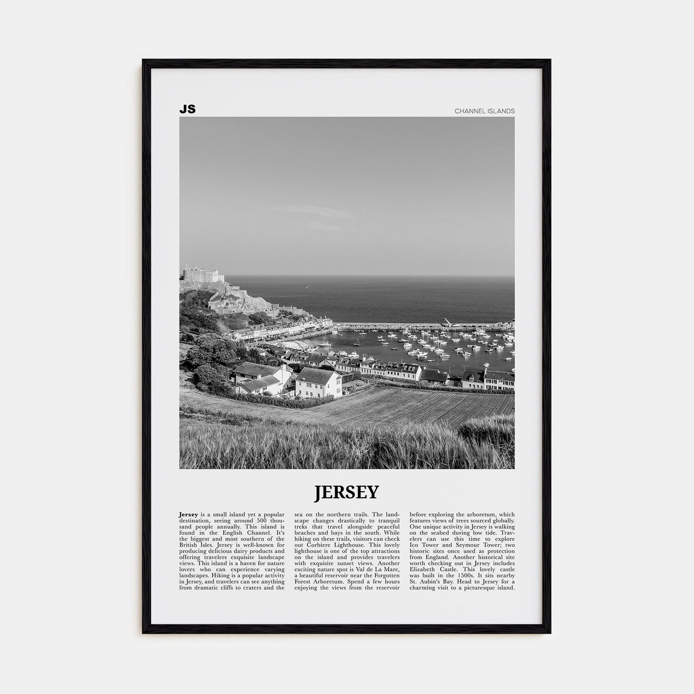 Jersey, Channel Islands Travel B&W No 2 Poster
