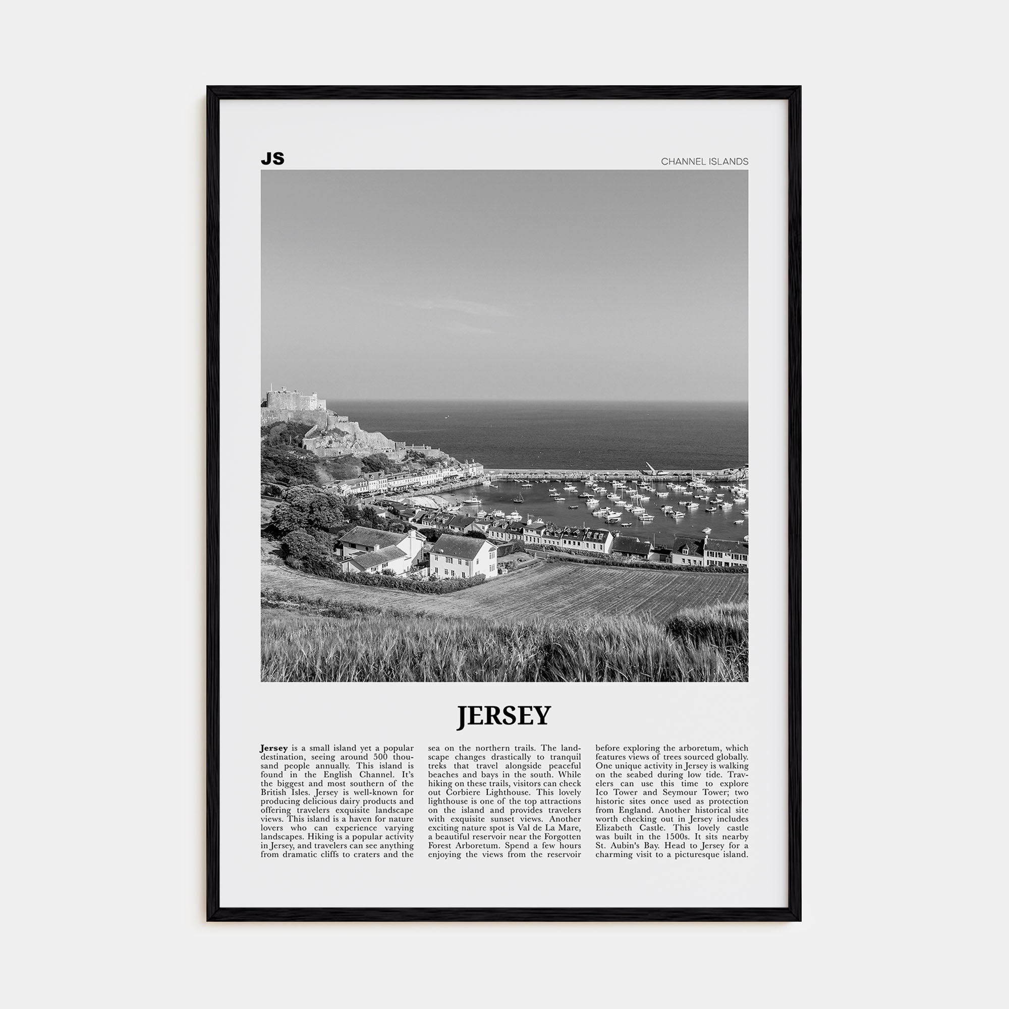Jersey, Channel Islands Travel B&W No 2 Poster