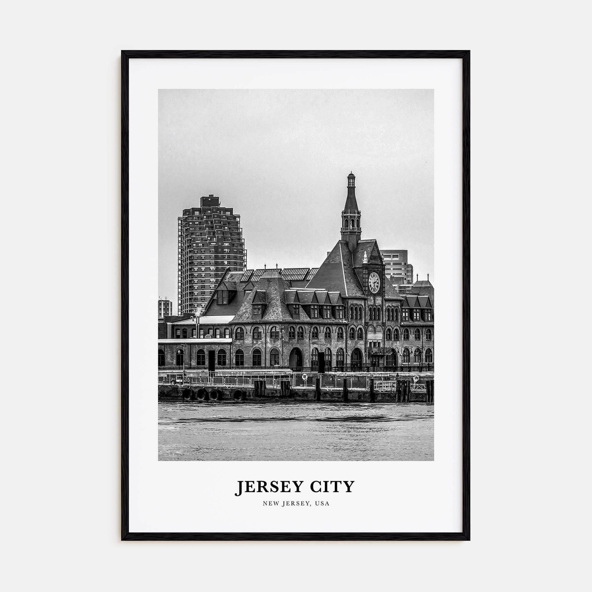 Jersey City Portrait B&W No 2 Poster